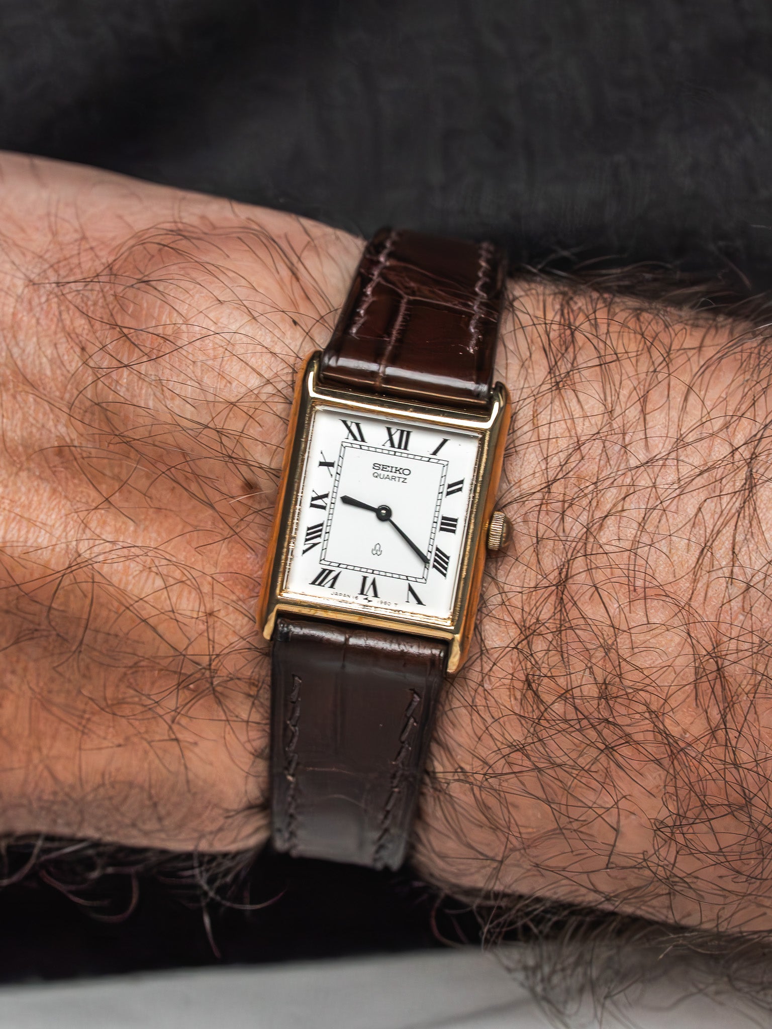 Montre Seiko 1600-6040 Plaqué Or — Cadran Romain (1988)