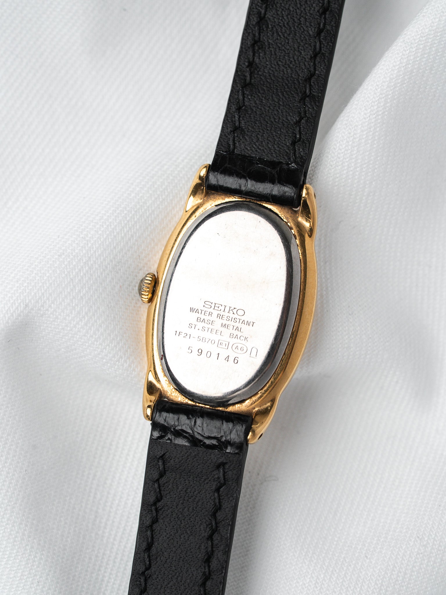 Vintage Seiko Baignoire Gold-Plated — Case Curved White Dial (2005)
