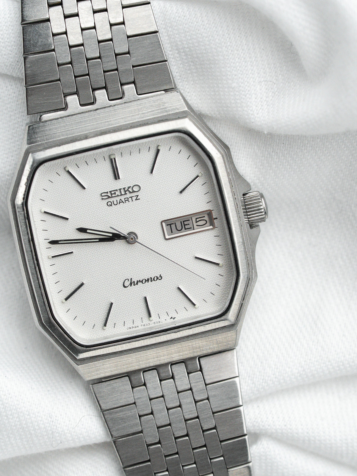 三角视角的日历星期窗(Kanji) - Seiko Chronos 7433-5010 复古 Watch - Atelier Victor