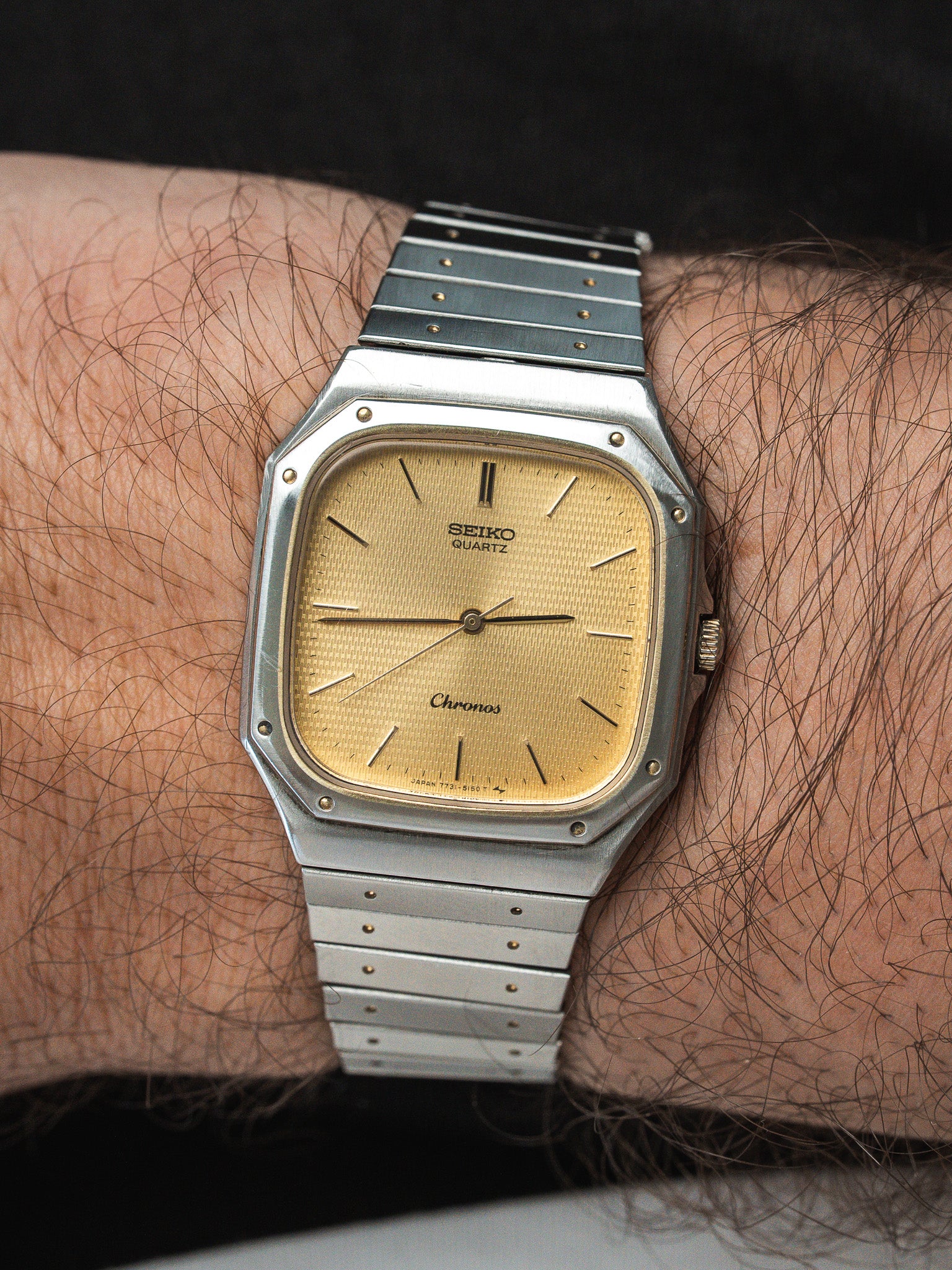 Montre Seiko Chronos Vintage - 7731-5130 Acier Or Guilloché (1974) - Atelier Victor