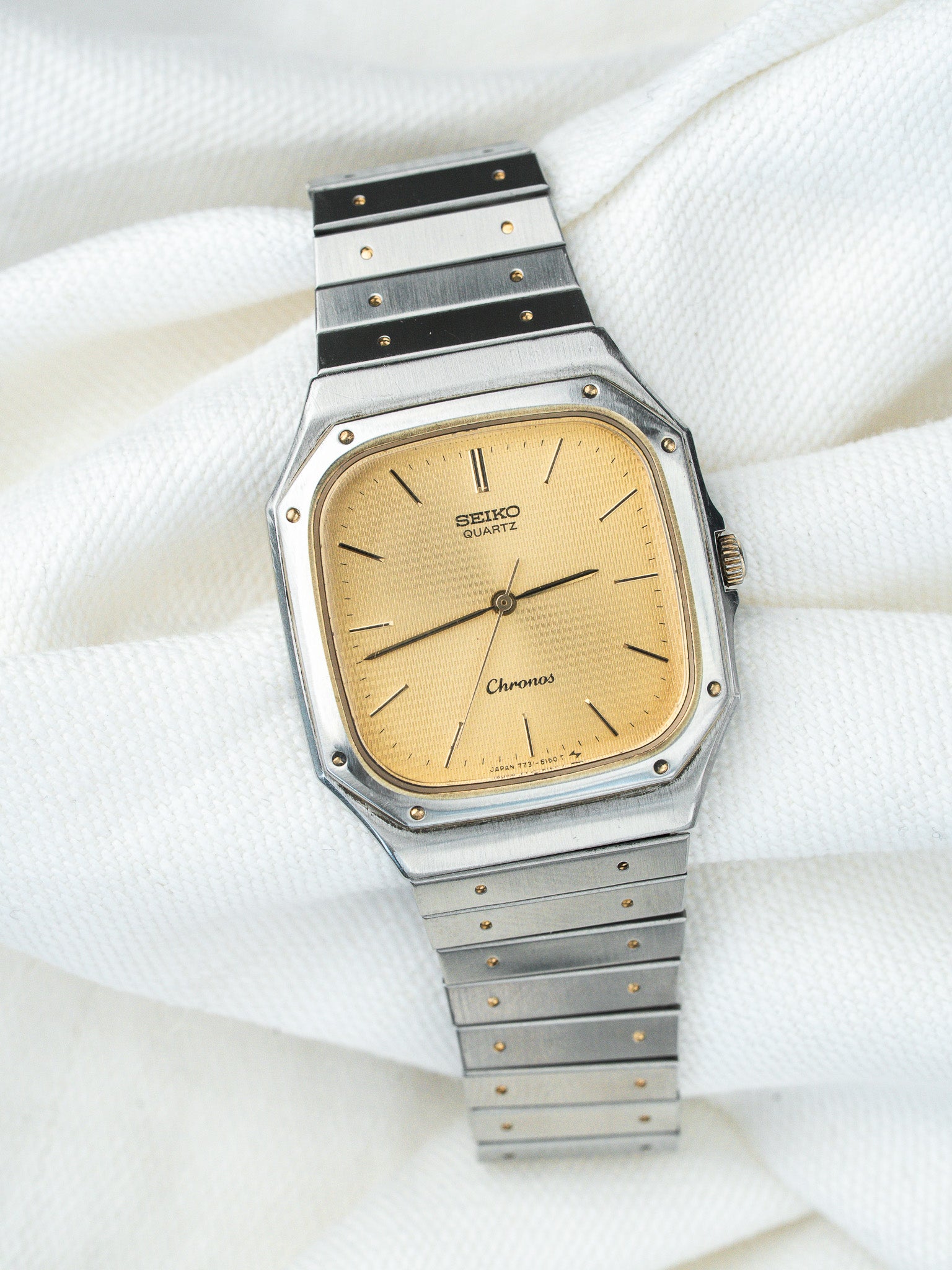 Montre Seiko Chronos Vintage - 7731-5130 Acier Or Guilloché (1974) - Atelier Victor