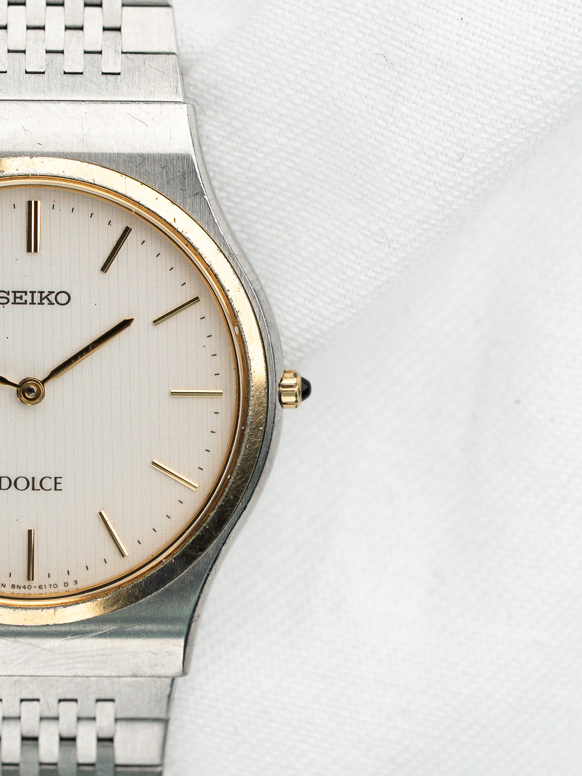 Bracciale originale in acciaio a maglie intrecciate - Vintage Seiko Dolce 8N40-6090 Watch - Atelier Victor