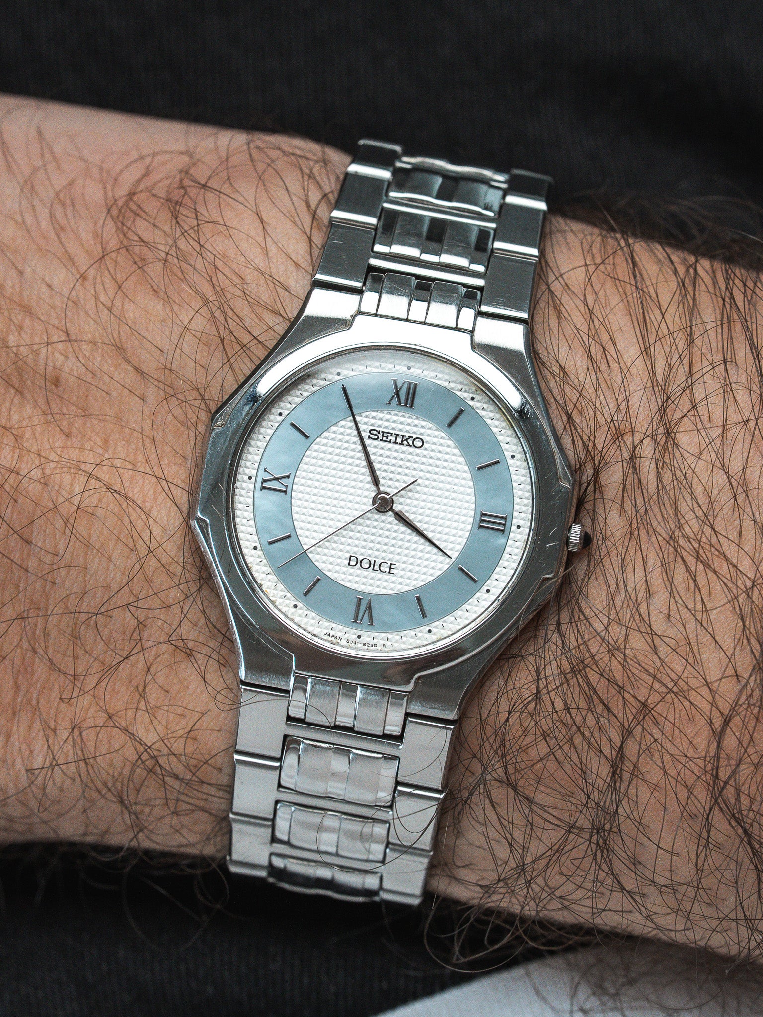 Montre Seiko Dolce Vintage - Bleu Ciel Clous de Paris (1997) - Atelier Victor