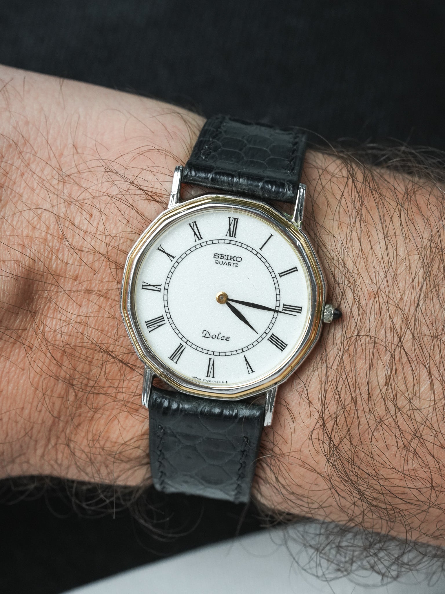 Montre Seiko Dolce Vintage - Octogonale Index Romain Cadran Blanc (1981) - Atelier Victor