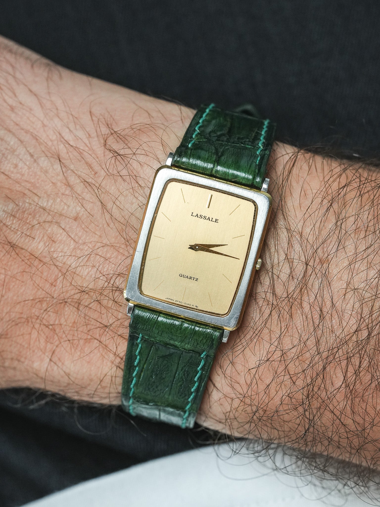 Montre Seiko Lassale Vintage - Tank Extra plate Acier Or (1984) - Atelier Victor