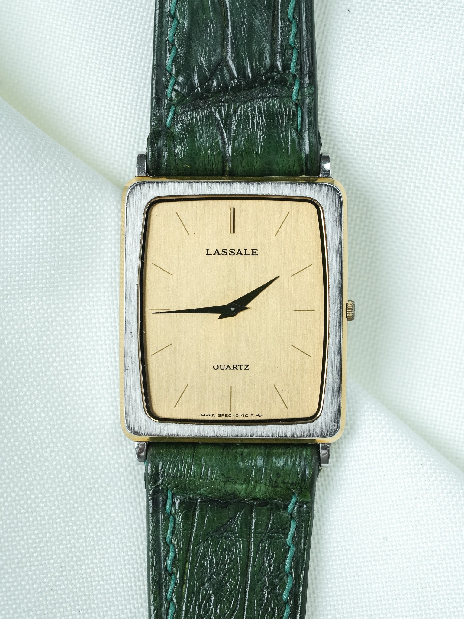 Montre Seiko Lassale Vintage - Tank Extra plate Acier Or (1984) - Atelier Victor