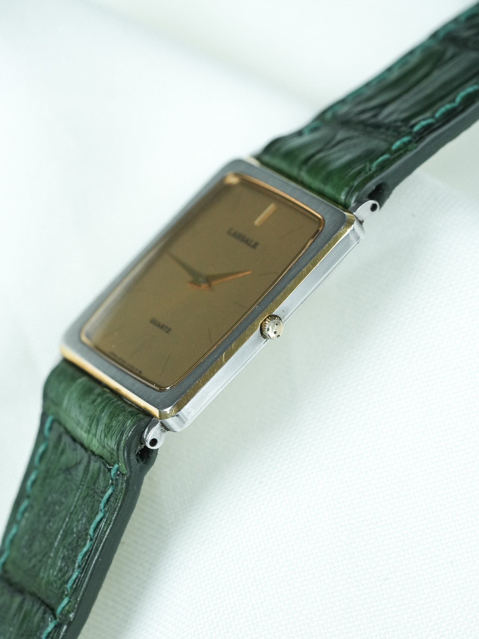 Montre Seiko Lassale Vintage - Tank Extra plate Acier Or (1984) - Atelier Victor