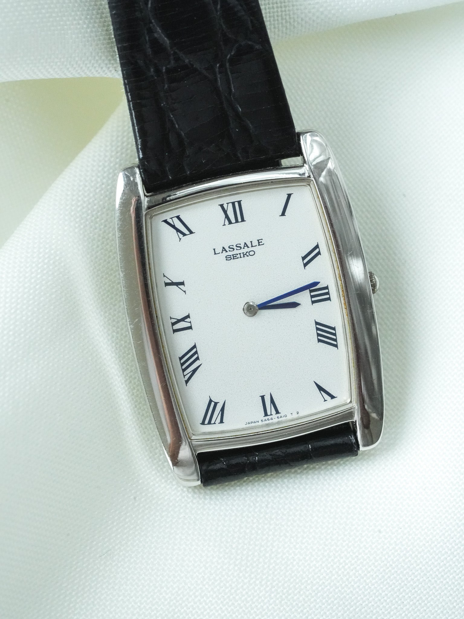 Montre Seiko Lassale Vintage - Tonneau Acier Index Bleu (1985) - Atelier Victor