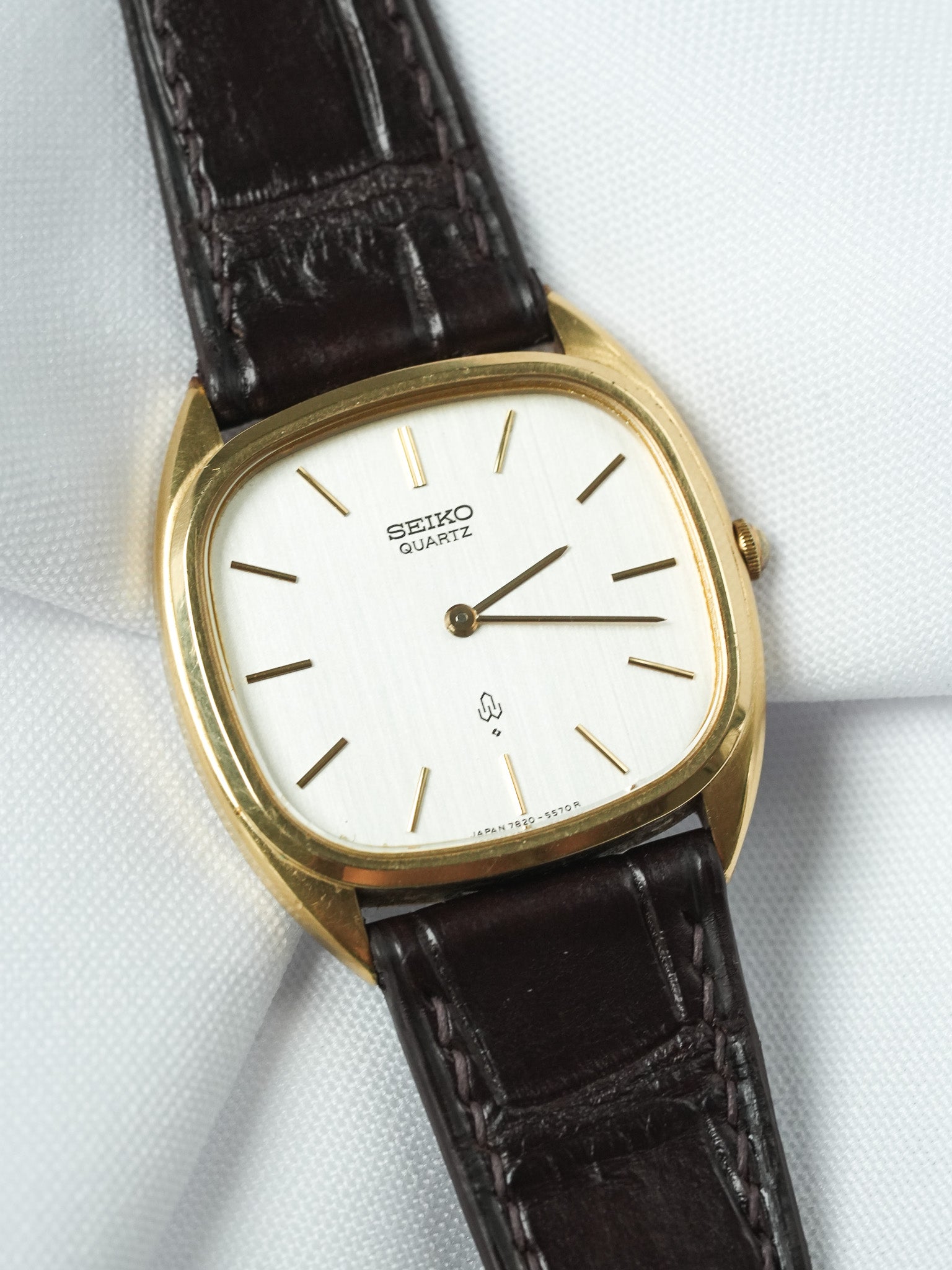 Винтажные часы Seiko Lassale — Tonneau XL с золотым покрытием, цвет шампань (1979)