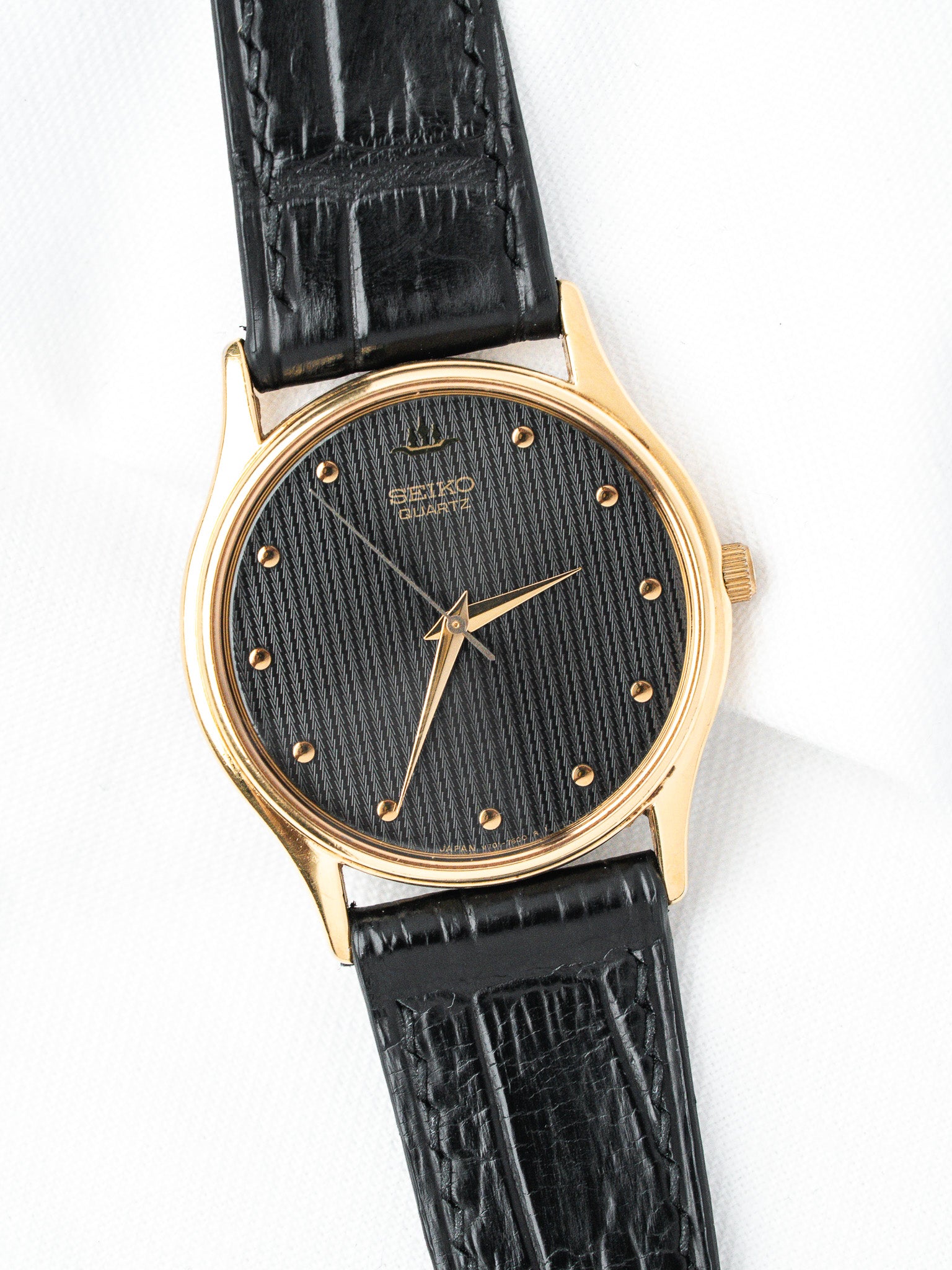 Orologio Seiko Rotondo V701-7020 — Quadrante Nero Tapisserie (1993)