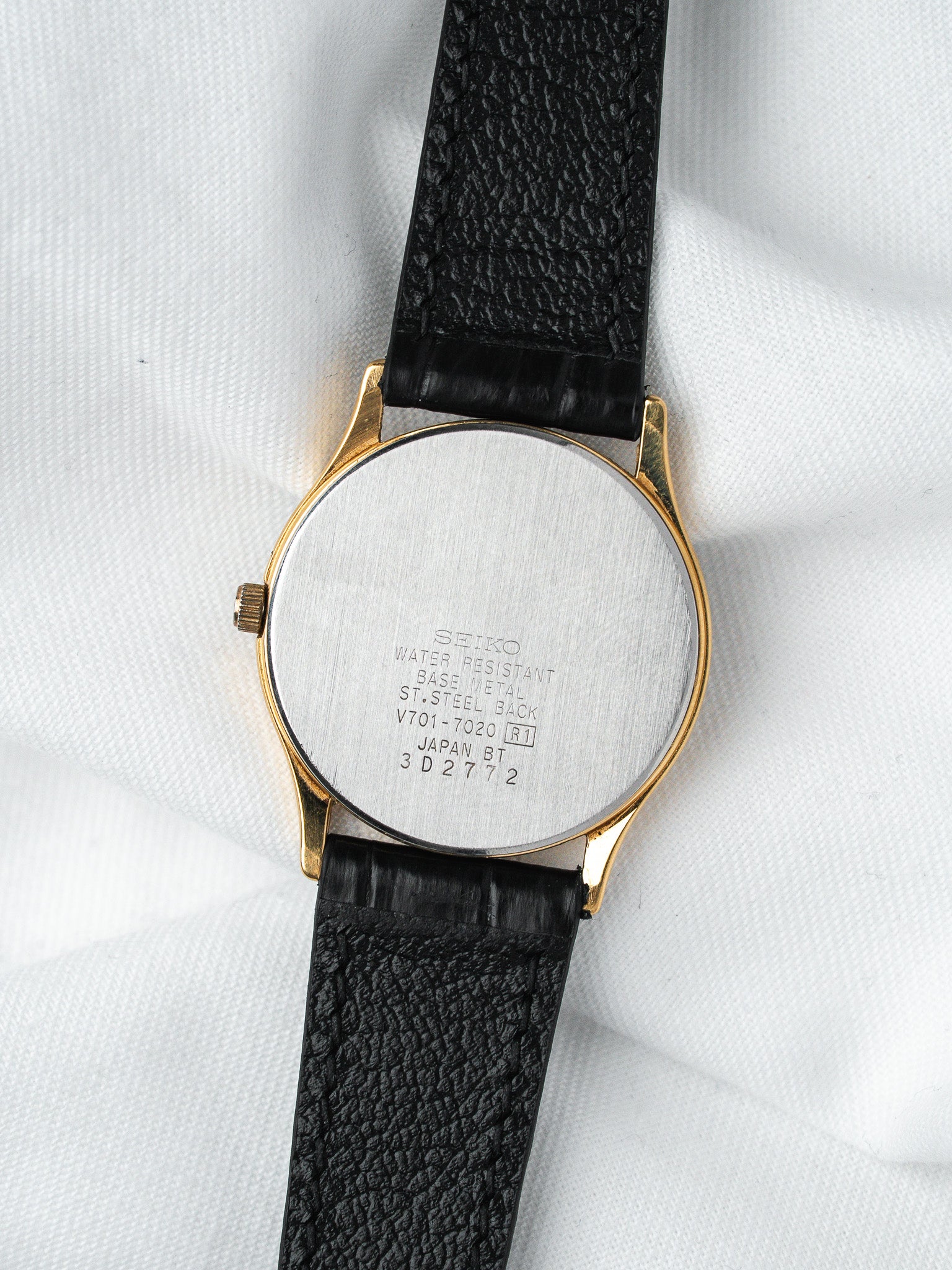 Orologio Seiko Rotondo V701-7020 — Quadrante Nero Tapisserie (1993)
