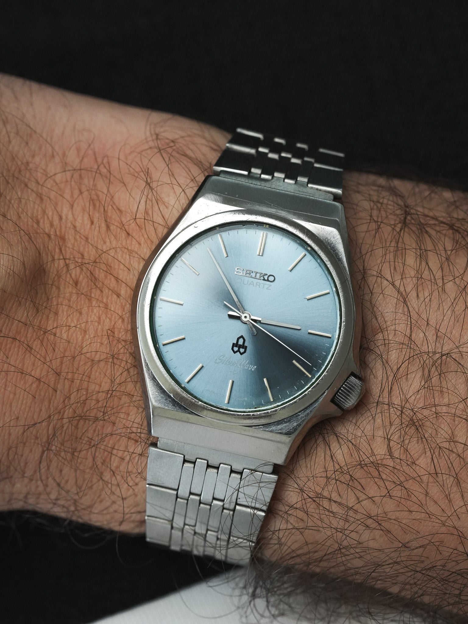 Montre Seiko Silverwave Vintage - Acier Bleu Ensoleillé (1979) - Atelier Victor