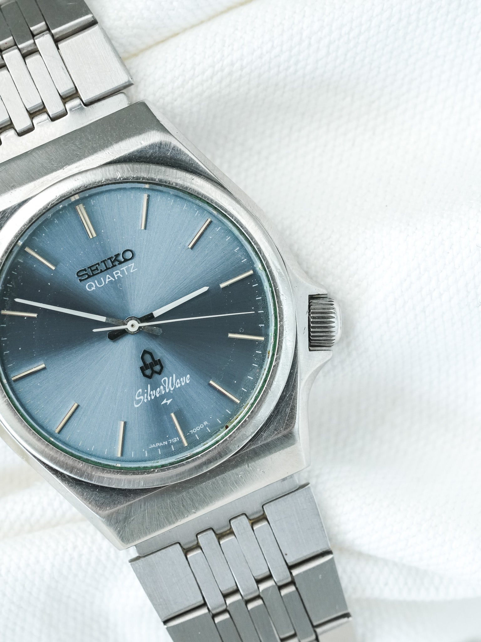 Montre Seiko Silverwave Vintage - Acier Bleu Ensoleillé (1979) - Atelier Victor