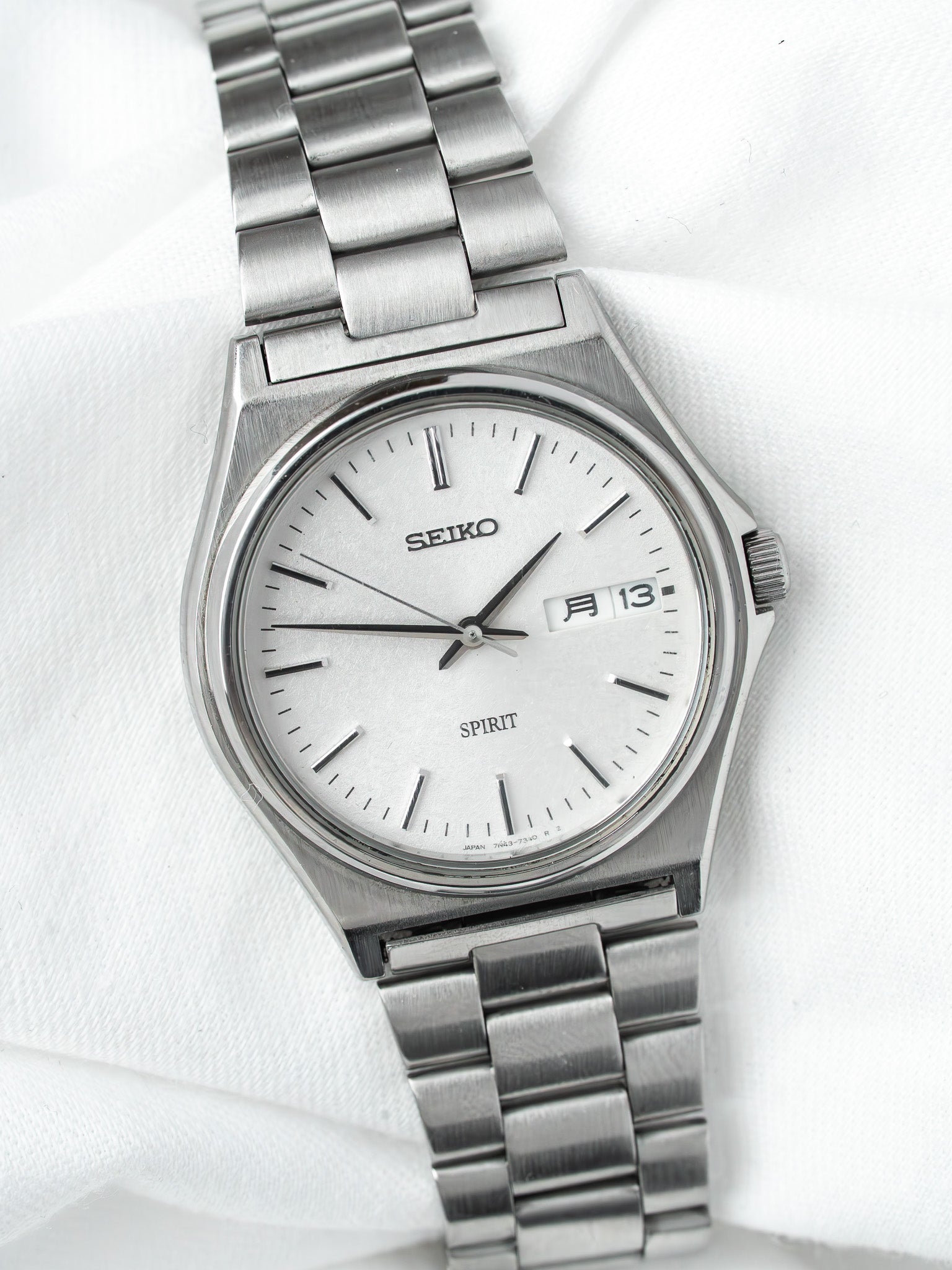 Montre Seiko Spirit 7N43-7180 Acier — Jour Kanji Date (2000s)