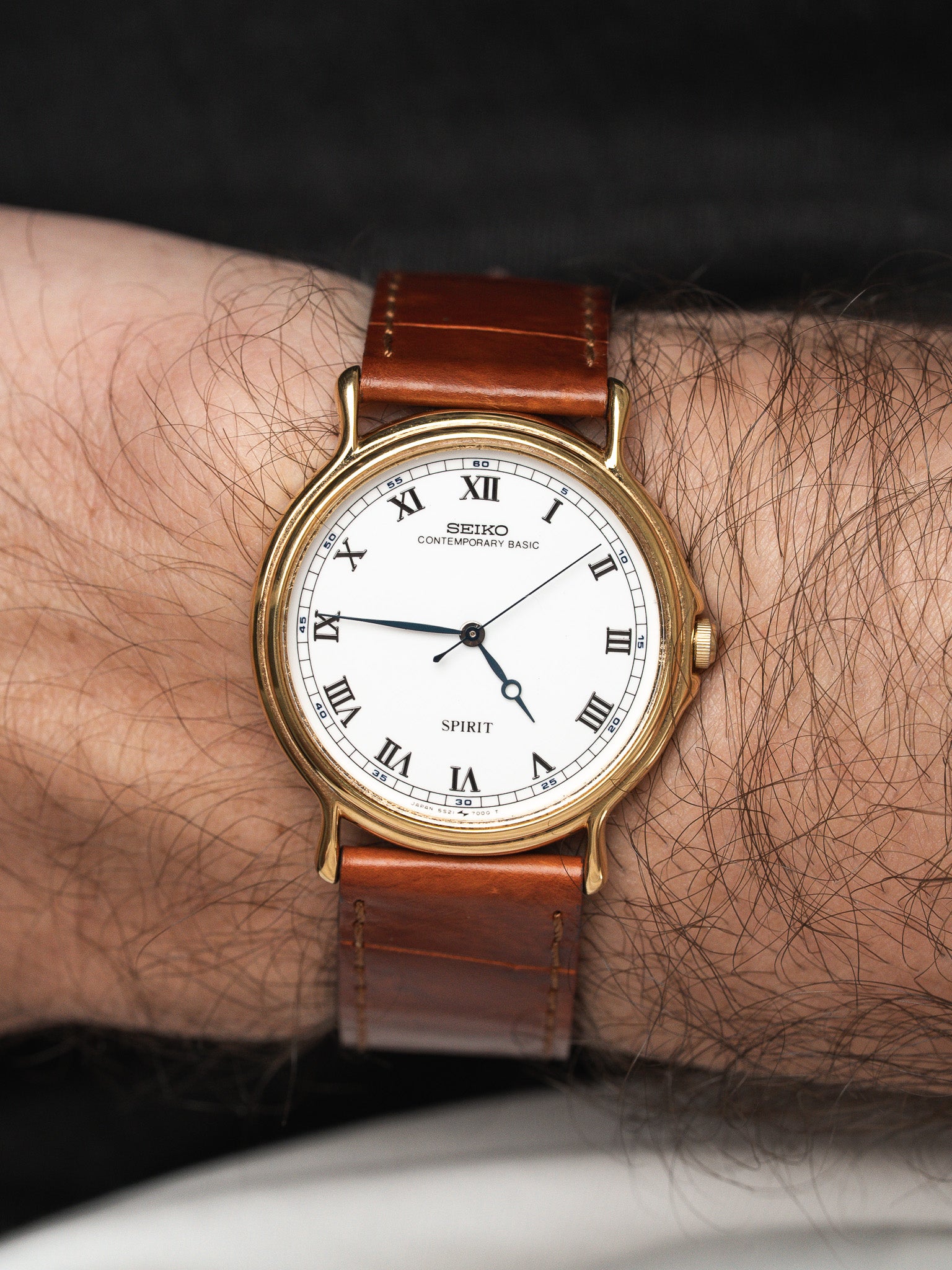 Vintage Seiko Spirit Watch — Gold-Plated Sweeping Seconds (1989)