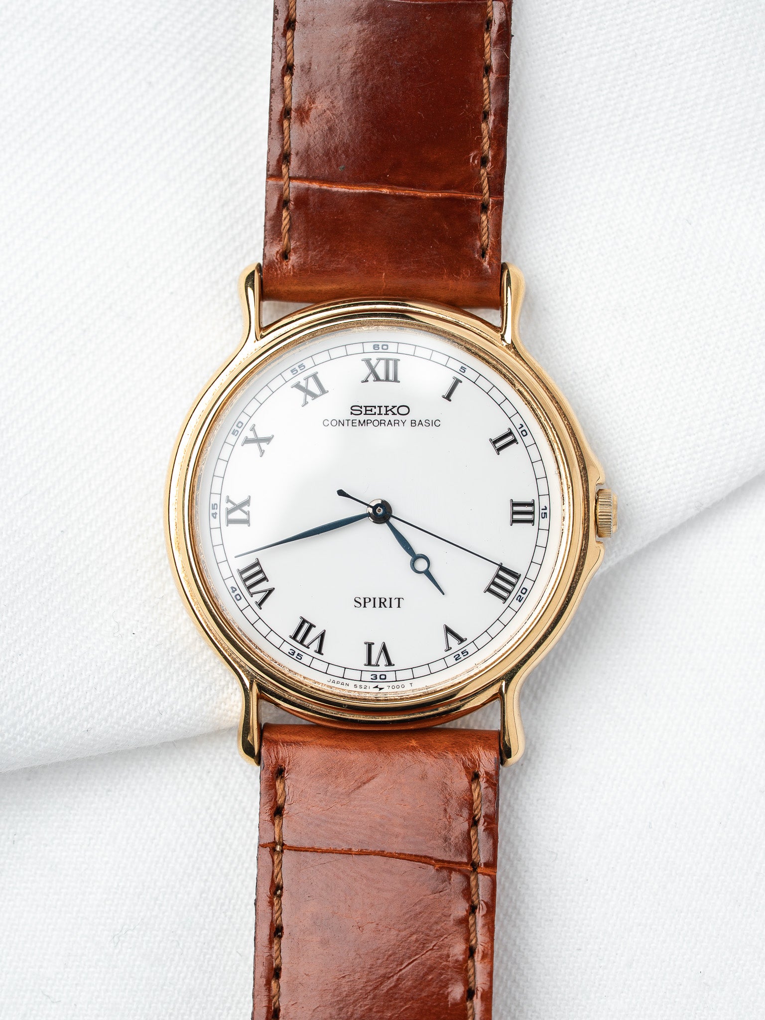 Vintage Seiko Spirit Watch — Gold-Plated Sweeping Seconds (1989)