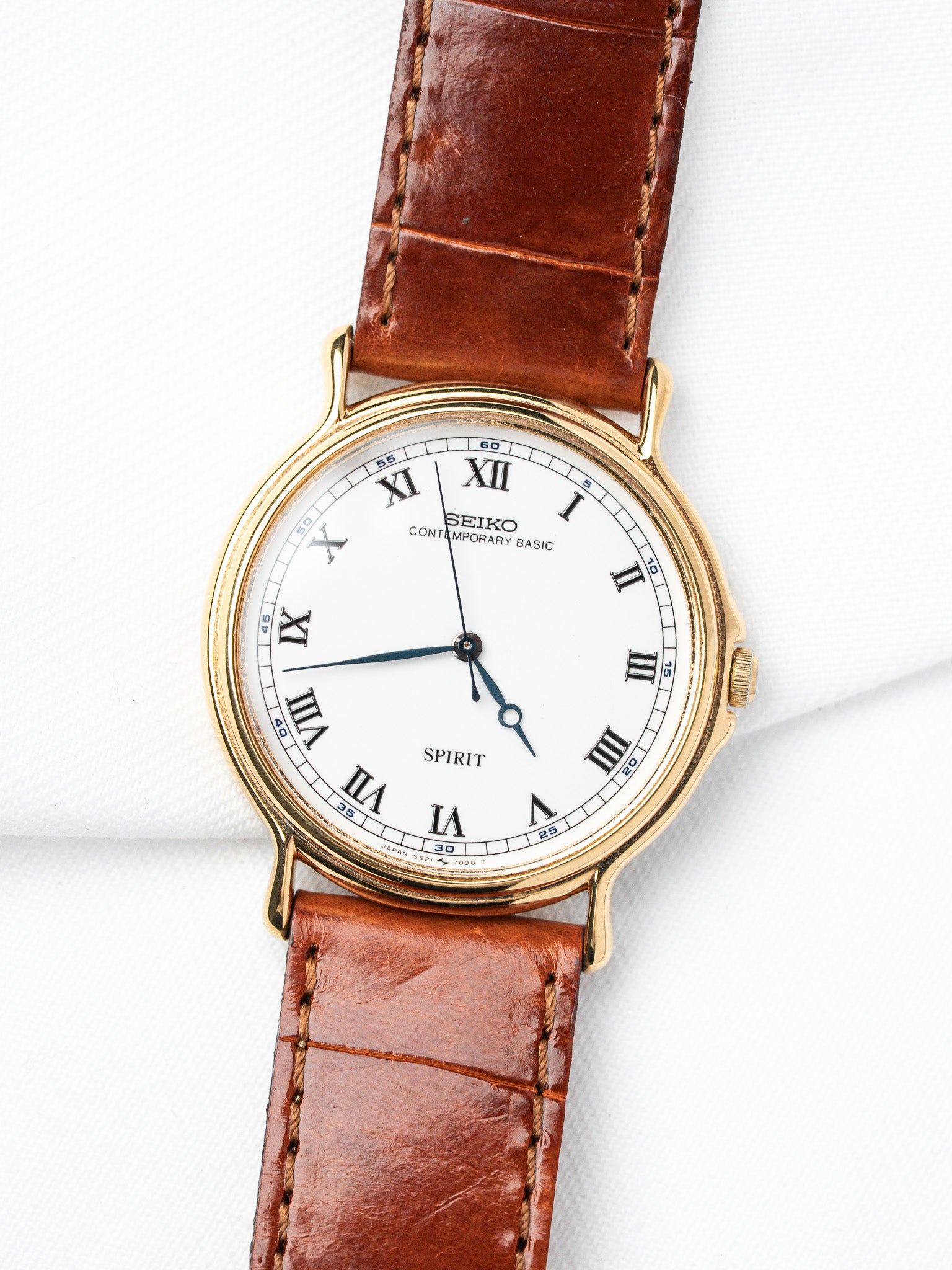 Montre Seiko Spirit Vintage Plaqué Or — Trotteuse Glissante (1989)