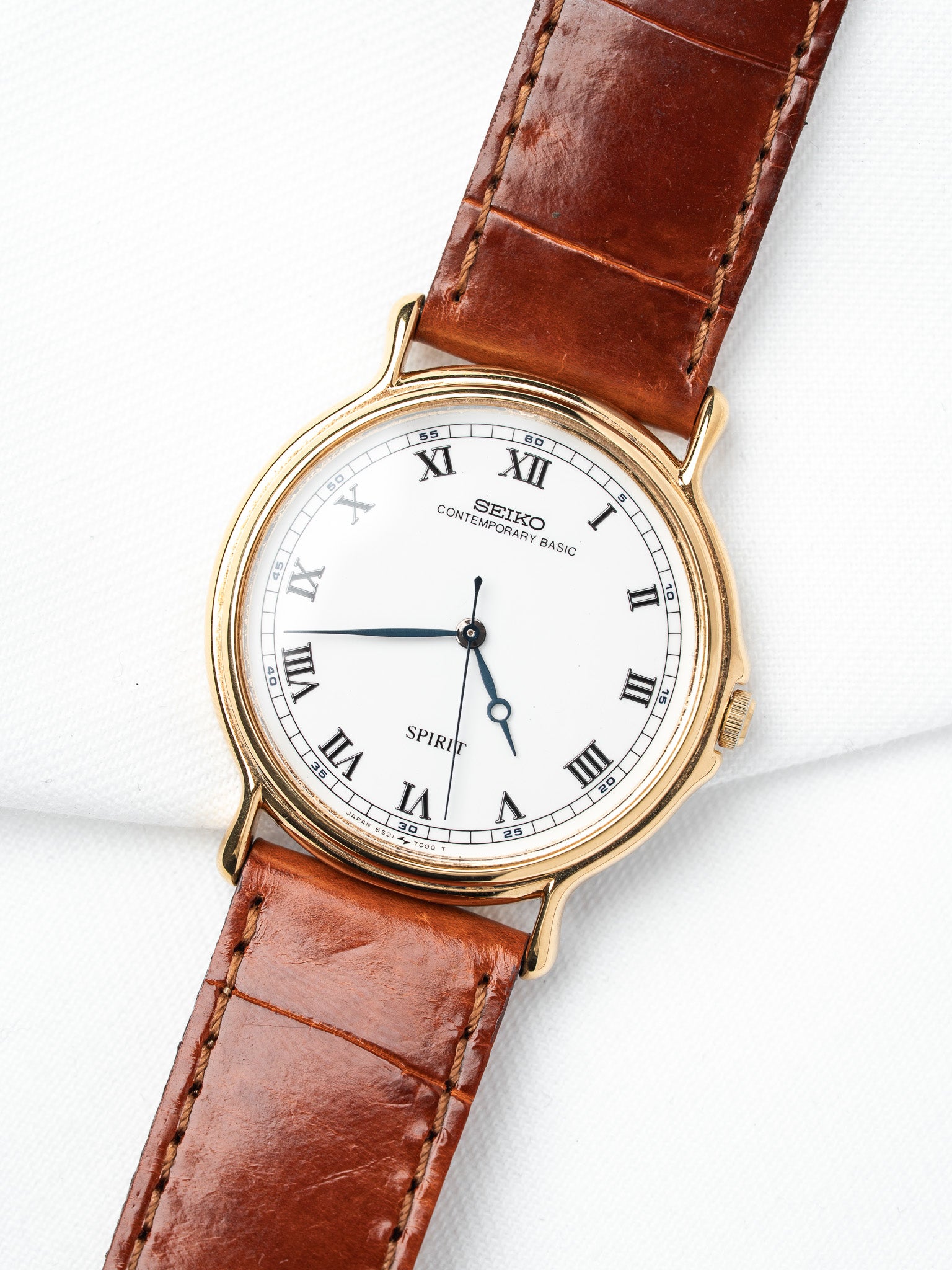 Montre Seiko Spirit Vintage Plaqué Or — Trotteuse Glissante (1989)