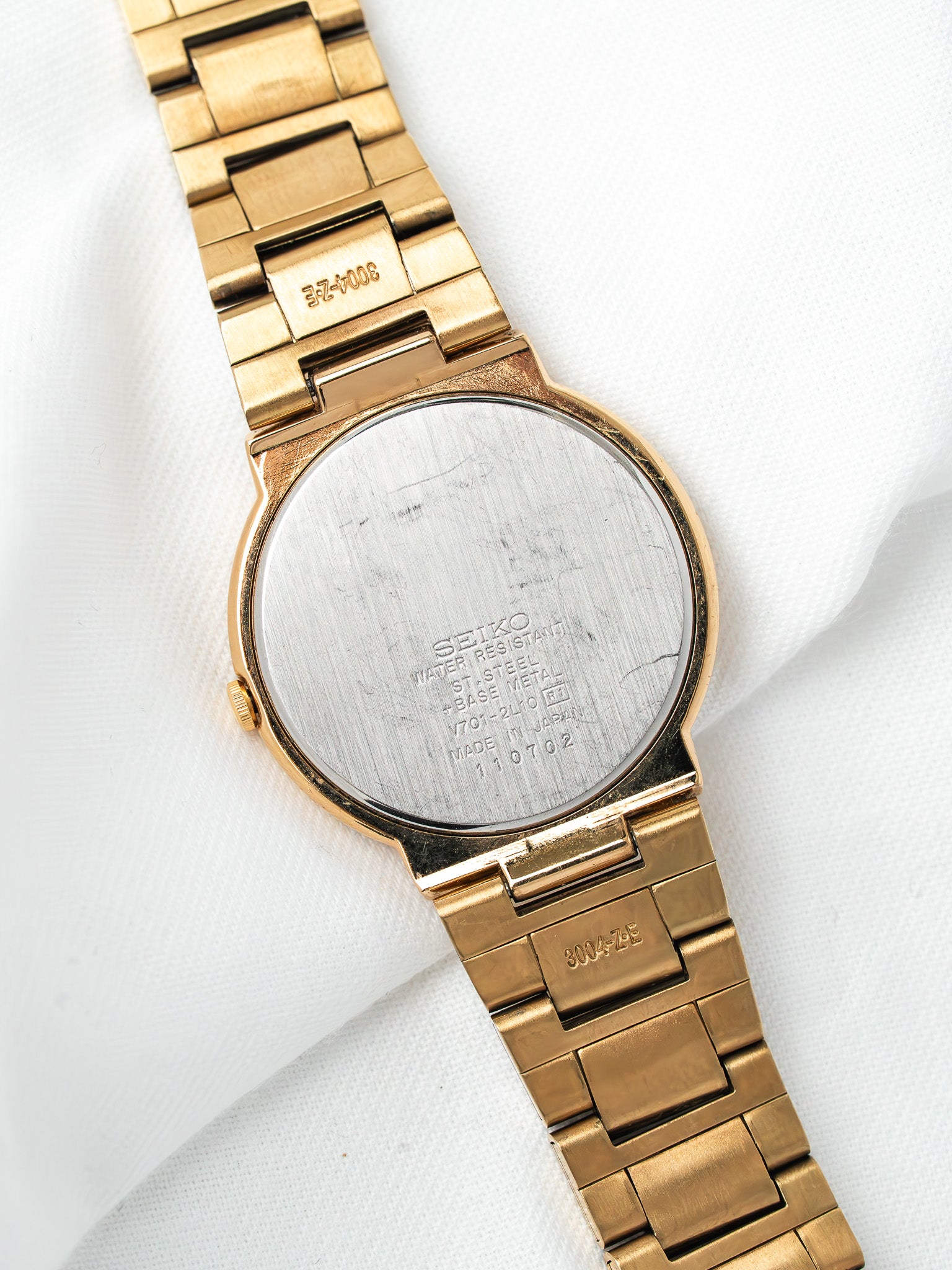 Montre Seiko V701-2L10 Plaqué Or — Ronde Cadran Romain (1991)