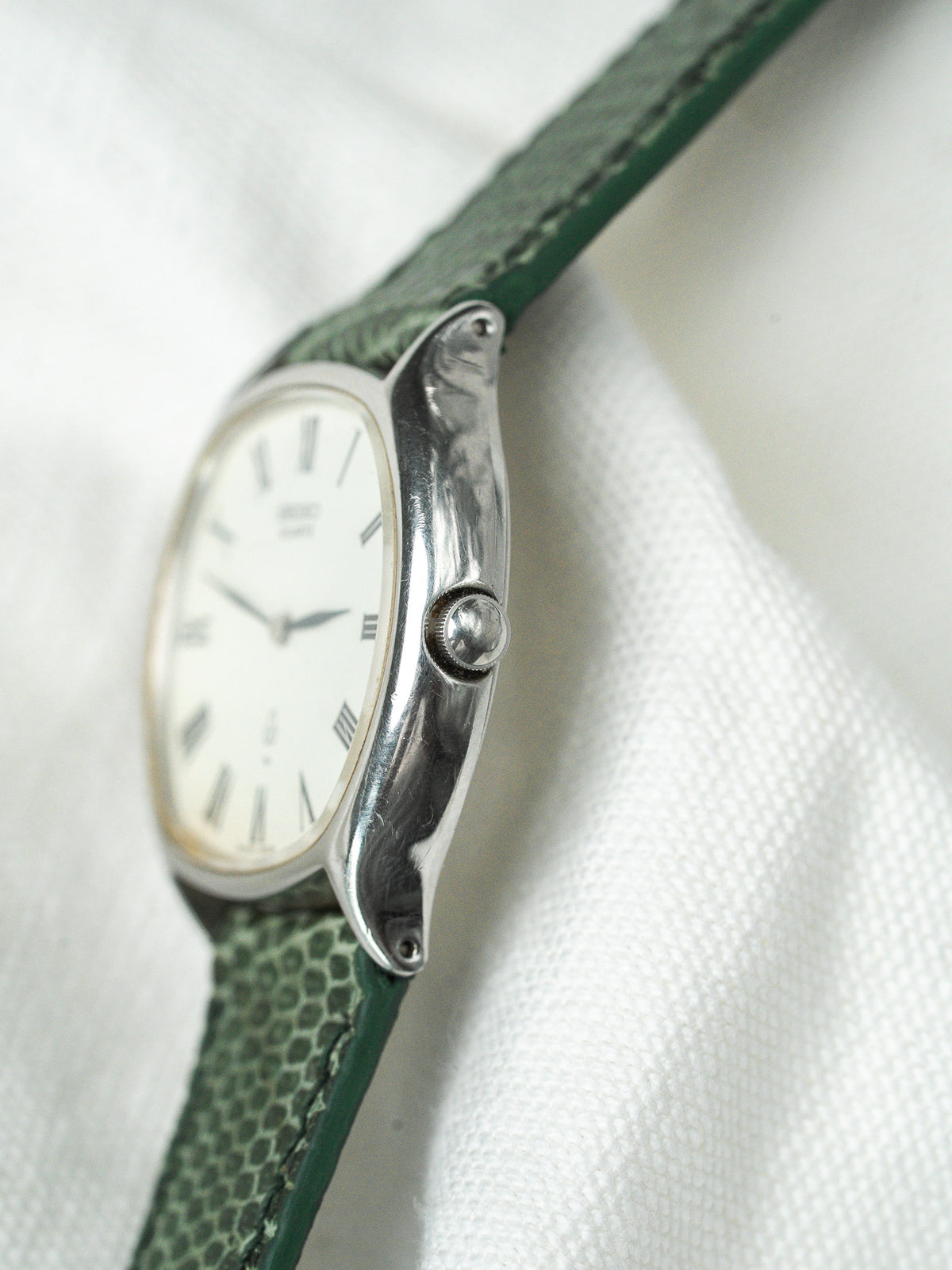 Profilo e carrure in acciaio lucido - Watch Seiko 43-7110 Vintage - Atelier Victor