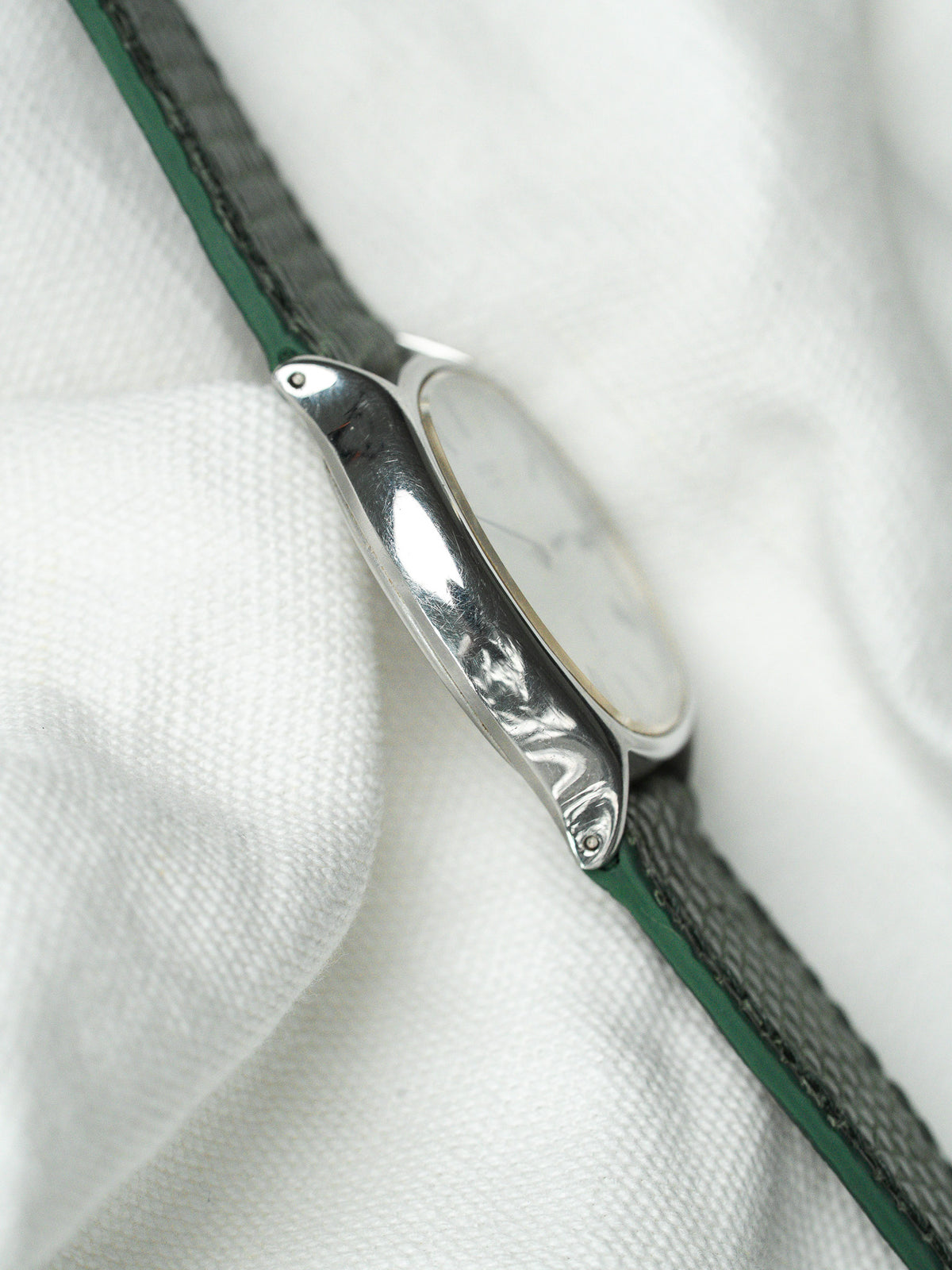 Profilo lato corona in acciaio - Watch Seiko 43-7110 Vintage - Atelier Victor