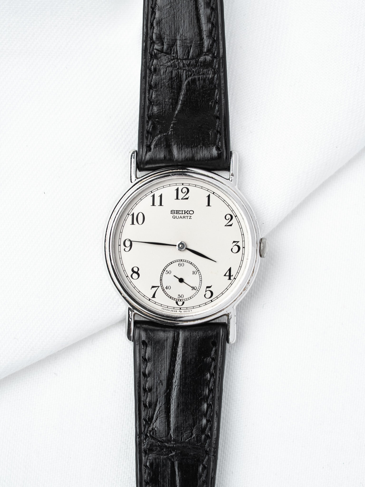 Винтажные часы Seiko из стали — малая секундная стрелка, белый циферблат (1983)