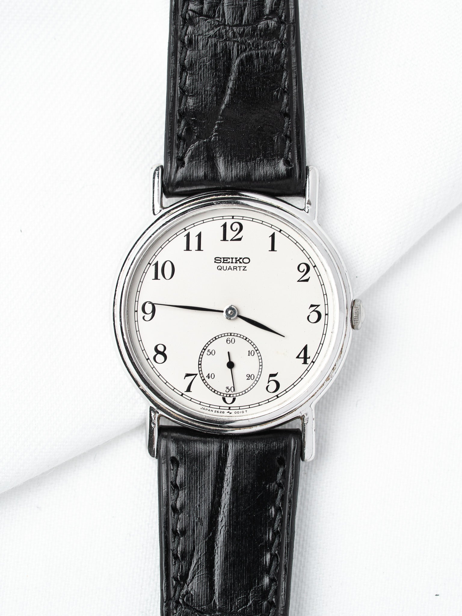 Orologio Seiko Vintage in acciaio — Piccoli secondi, quadrante bianco (1983)