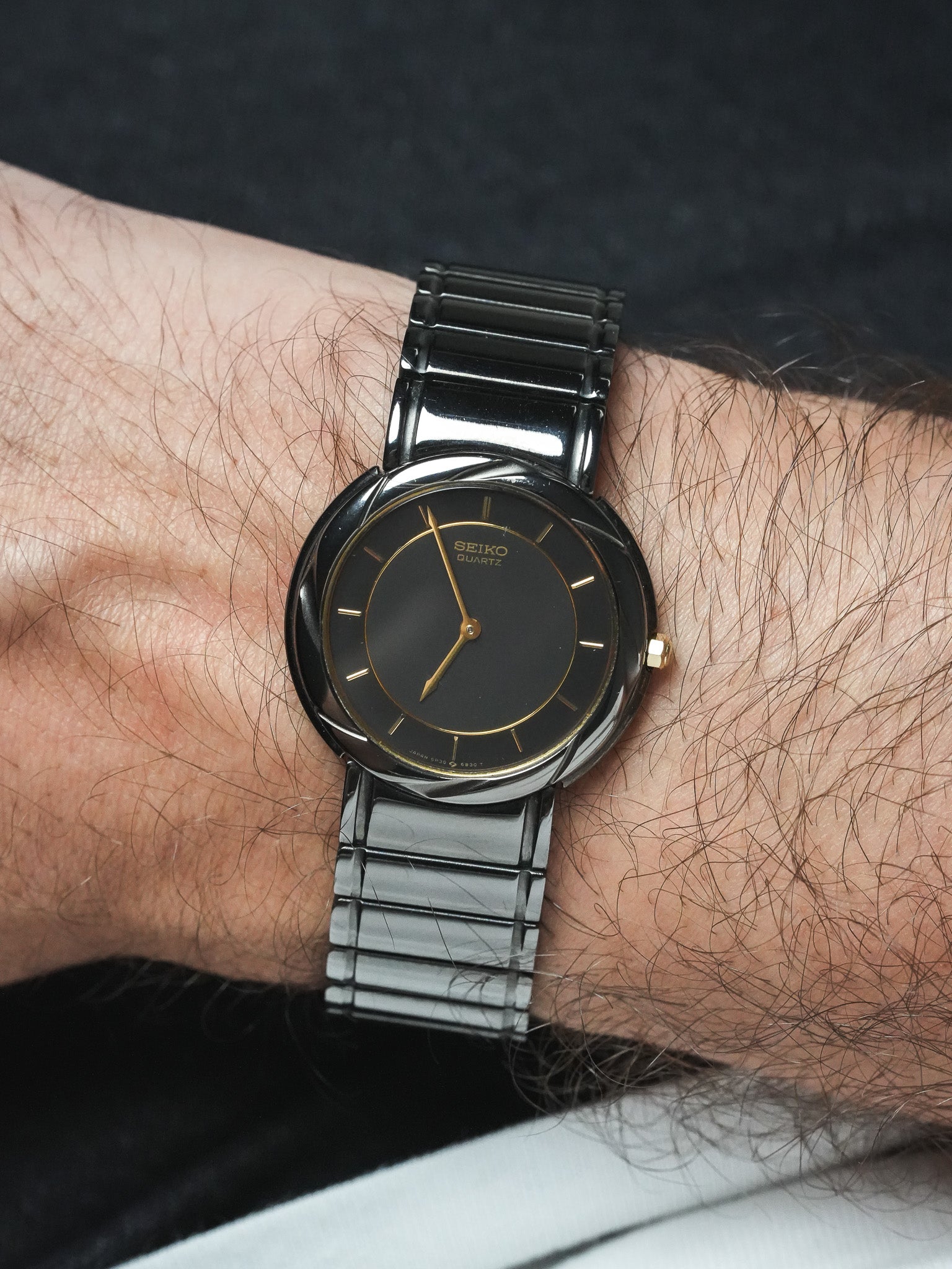 Montre Seiko Vintage - Anthracite Brillant Torsadé Large (1995) - Atelier Victor