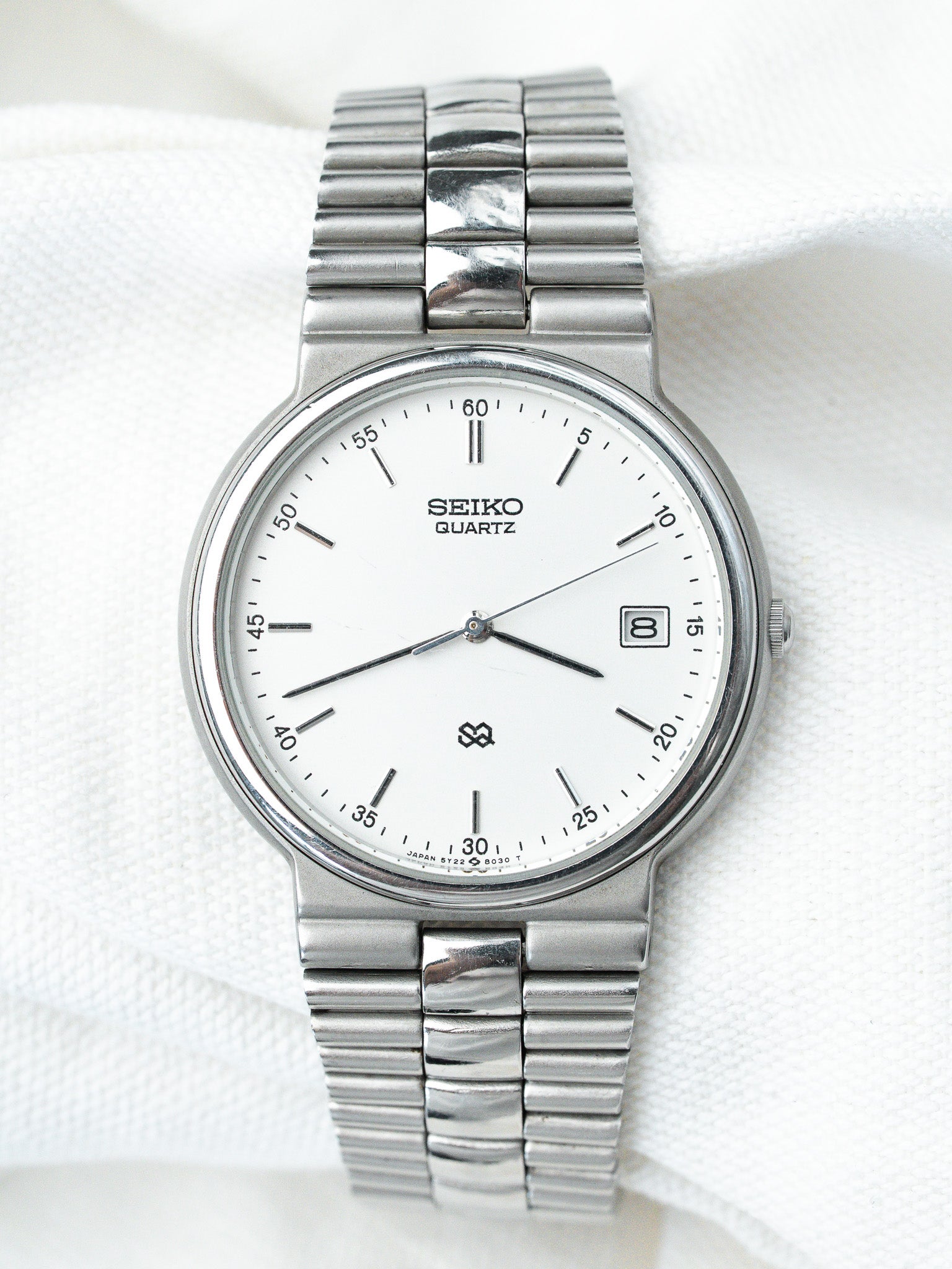 Montre Seiko Vintage - SQ Acier Maille Cadran Acier (1988) - Atelier Victor