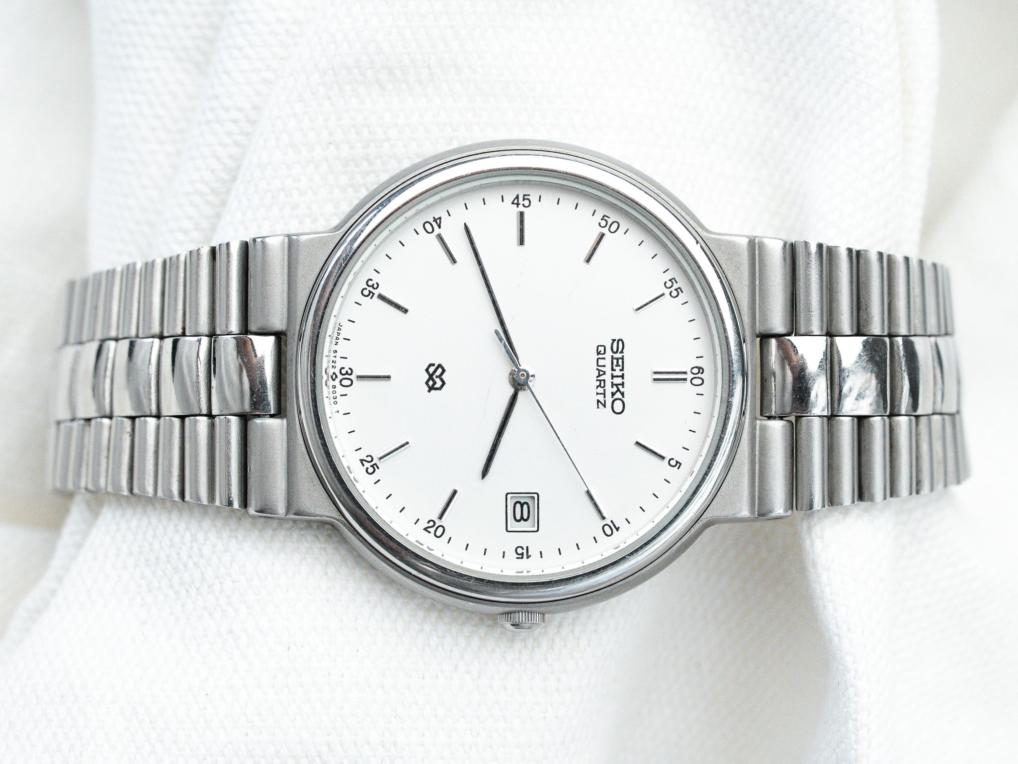 Montre Seiko Vintage - SQ Acier Maille Cadran Acier (1988) - Atelier Victor