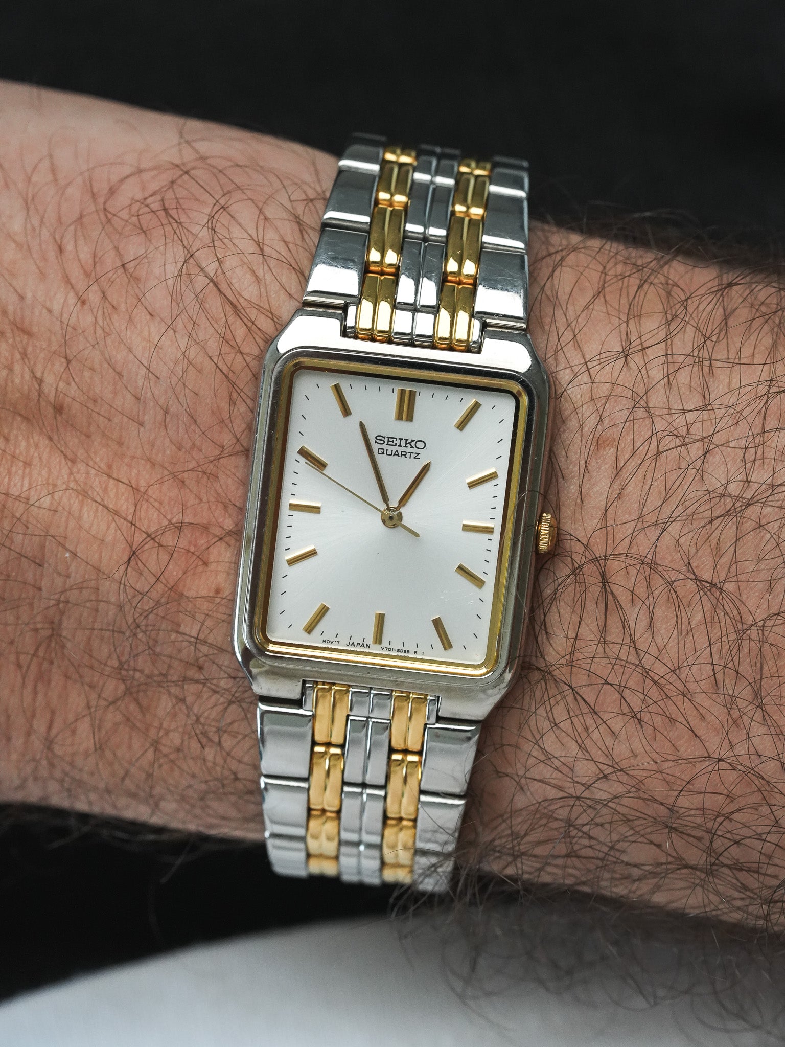 Montre Seiko Vintage - Tank Bicolore V701-5K90 (1994) - Atelier Victor