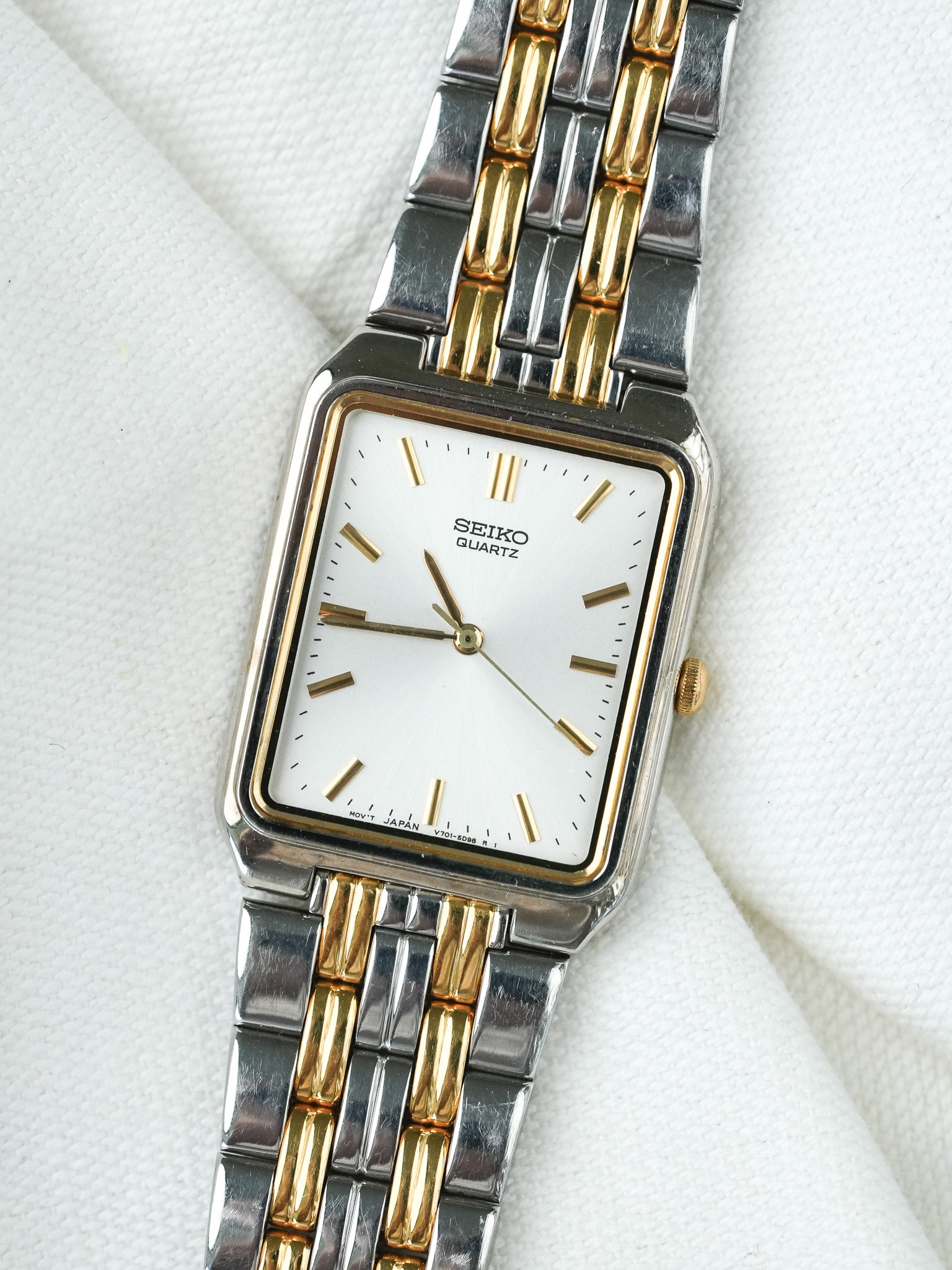 Montre Seiko Vintage - Tank Bicolore V701-5K90 (1994) - Atelier Victor