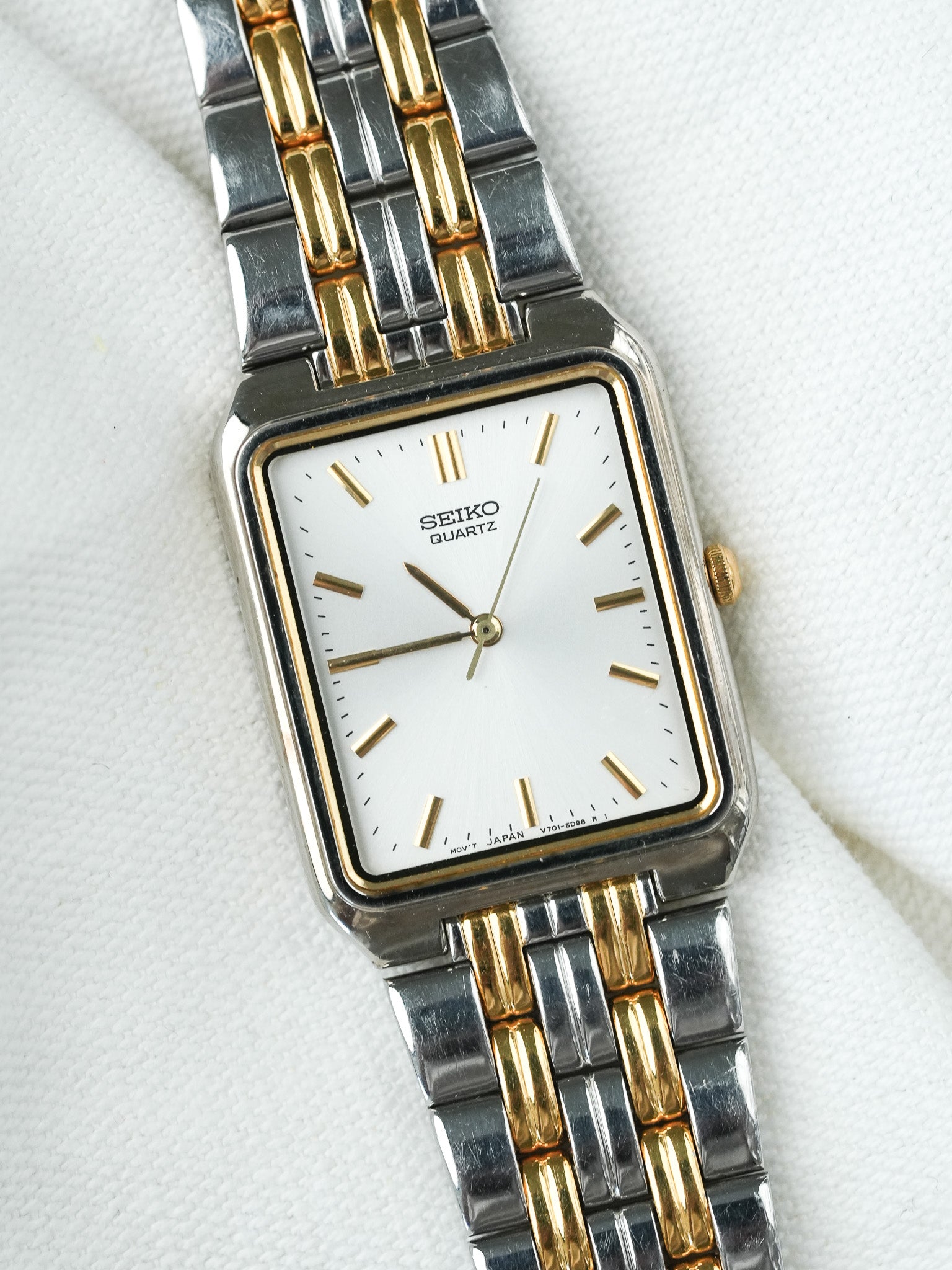 Montre Seiko Vintage - Tank Bicolore V701-5K90 (1994) - Atelier Victor