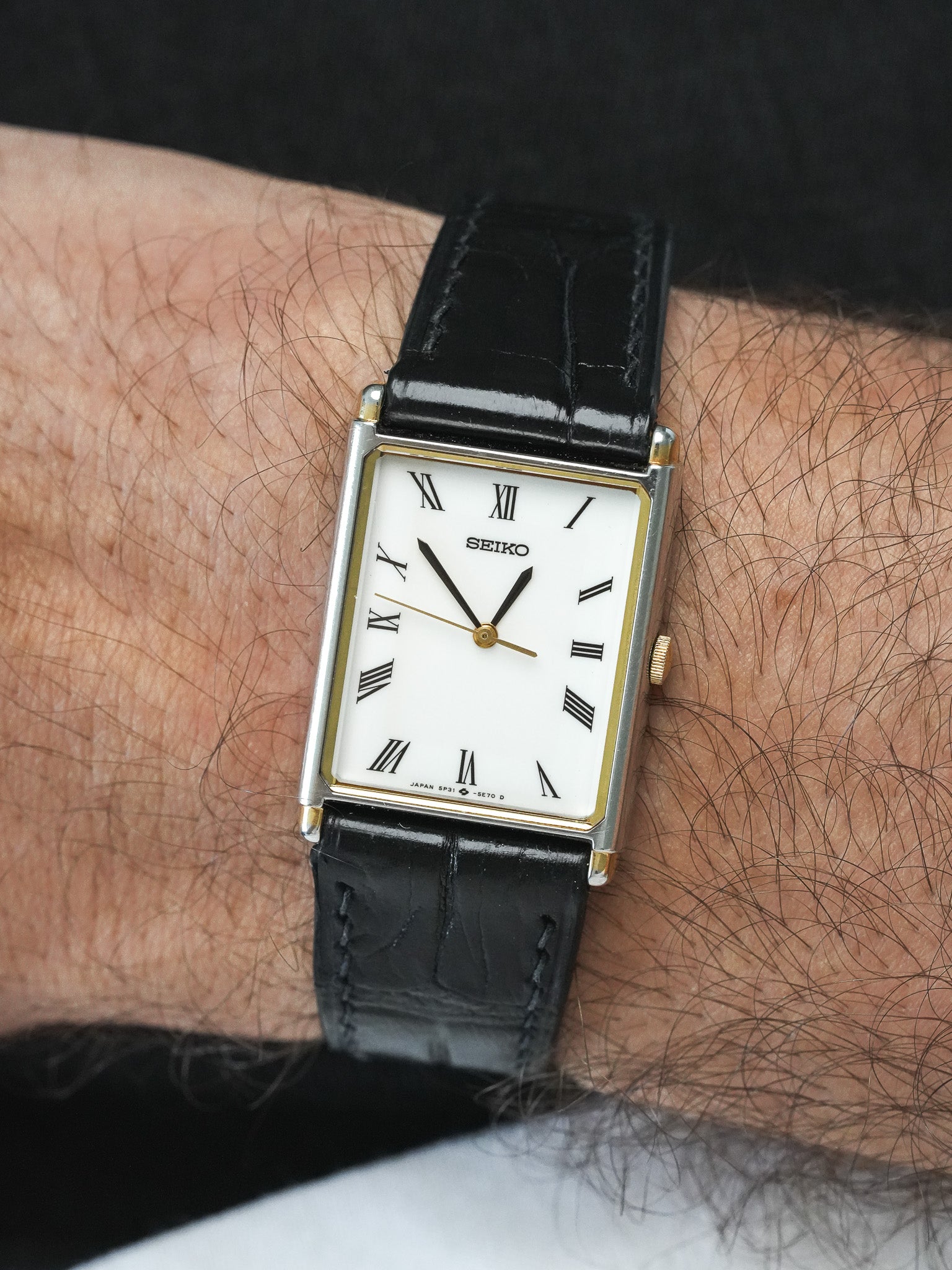 Montre Seiko Vintage - Tank Cornes Or 5P31-5D40 (1988) - Atelier Victor