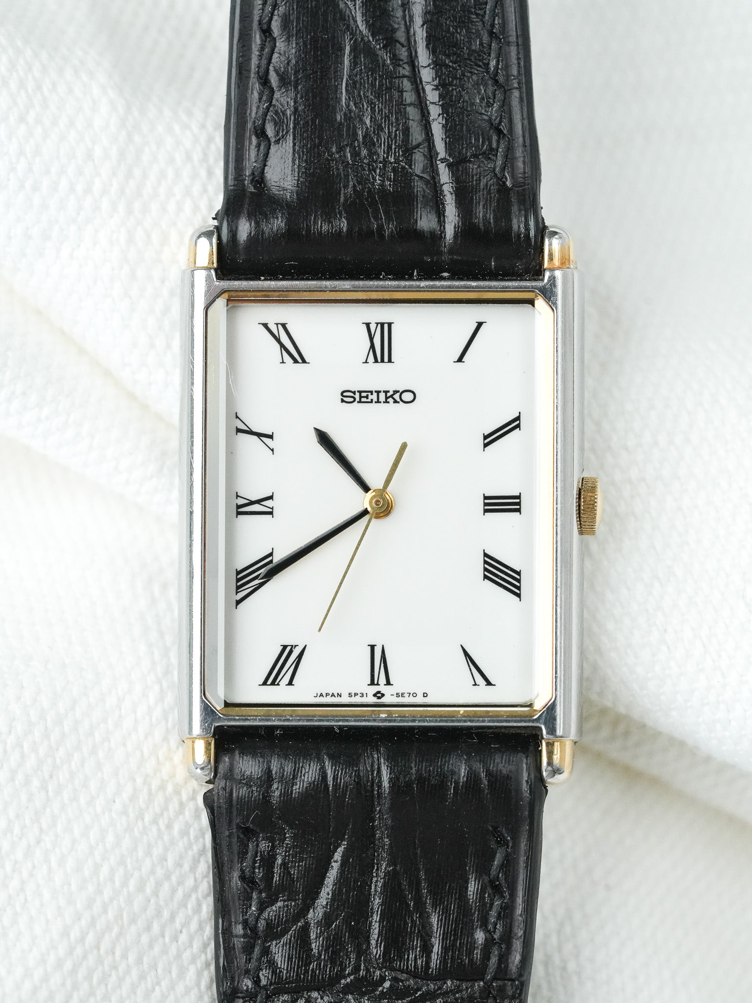 Montre Seiko Vintage - Tank Cornes Or 5P31-5D40 (1988) - Atelier Victor