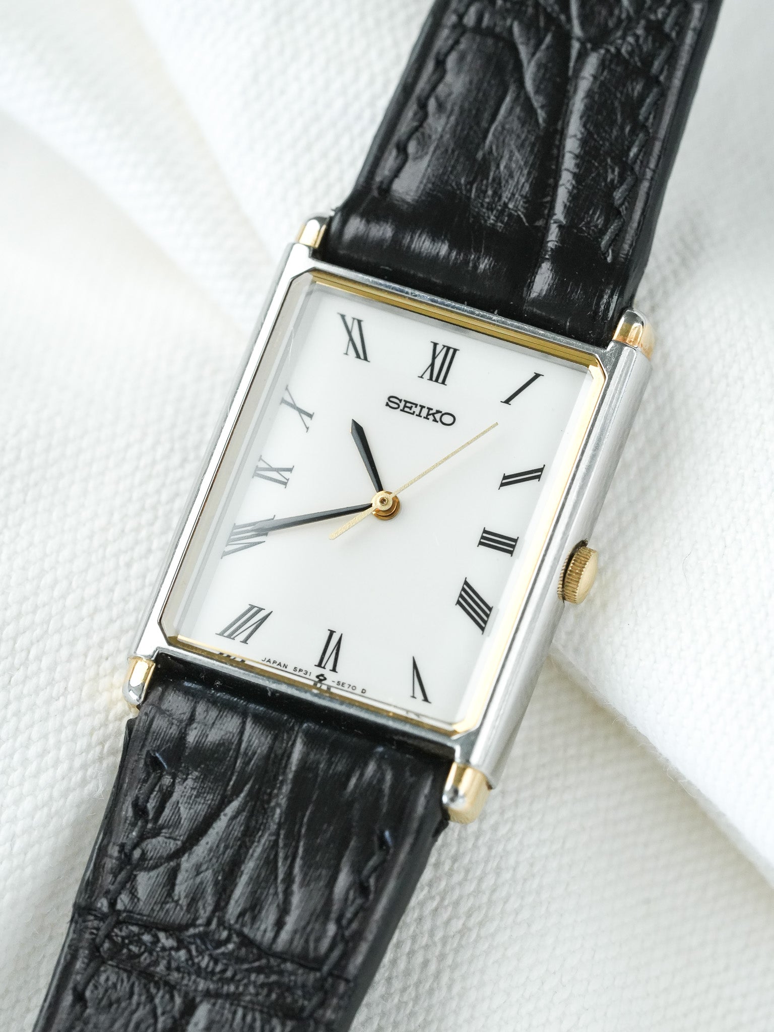 Montre Seiko Vintage - Tank Cornes Or 5P31-5D40 (1988) - Atelier Victor