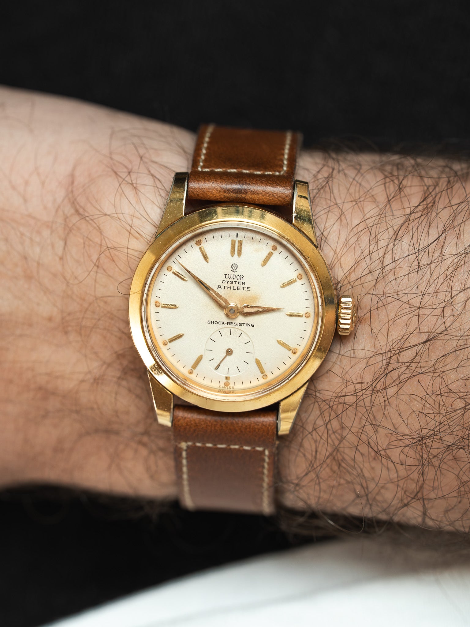 Montre Tudor Oyster Athlete Vintage - 32mm Plaqué Or (1959) - Atelier Victor