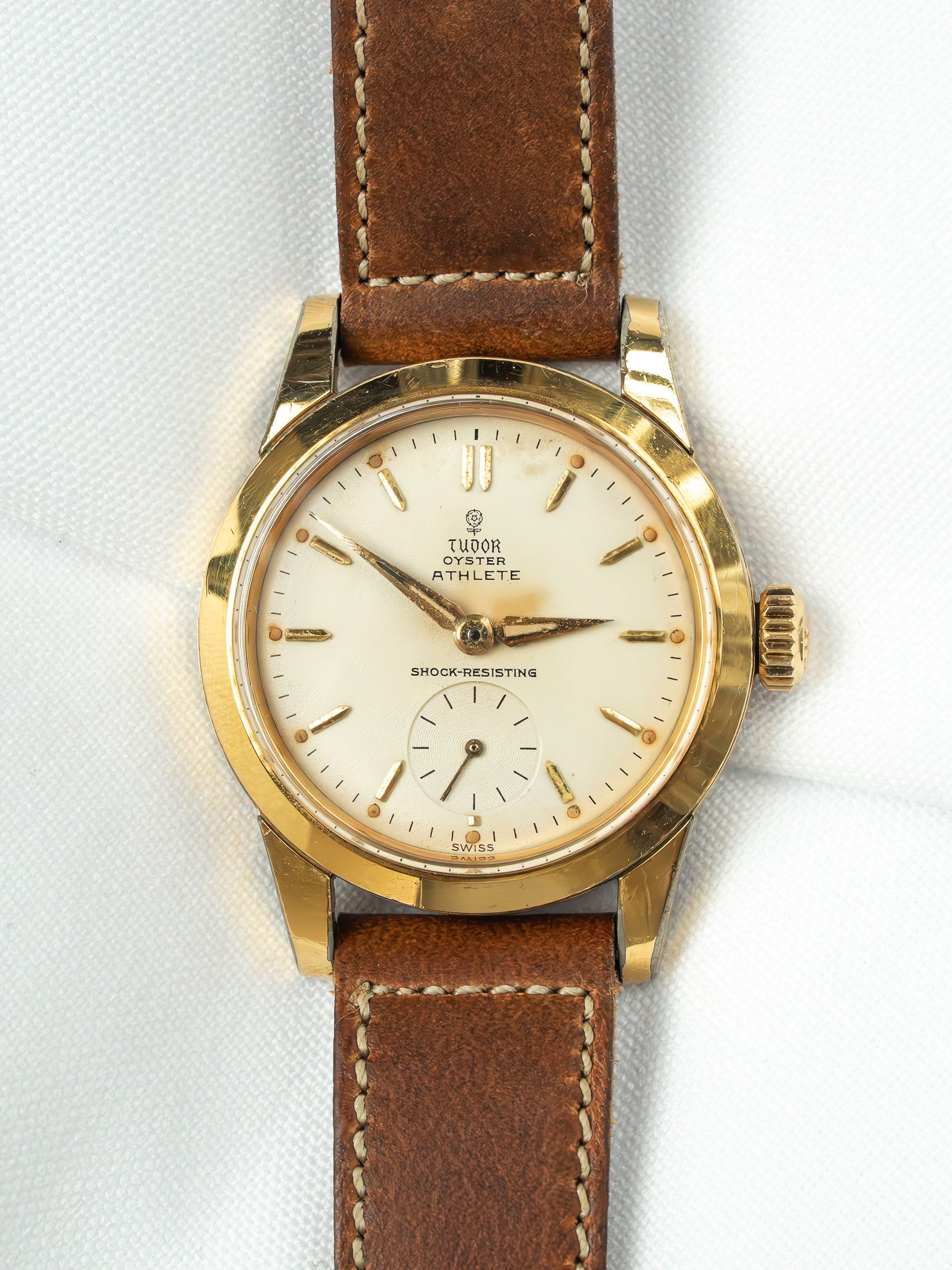 Montre Tudor Oyster Athlete Vintage - 32mm Plaqué Or (1959) - Atelier Victor