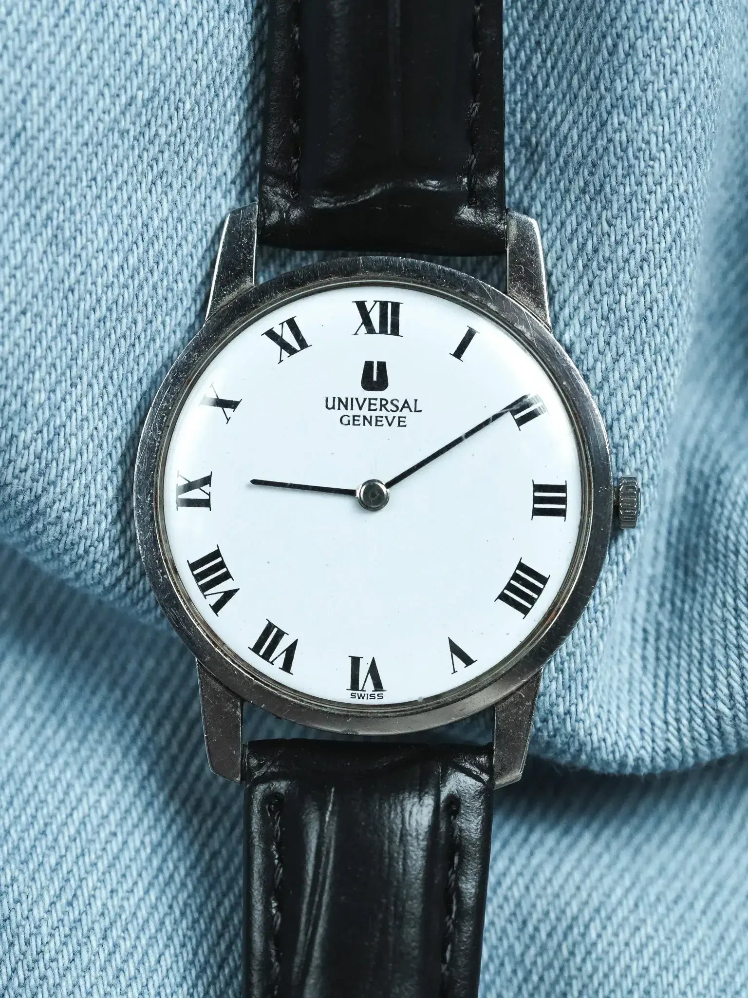 Montre Universal Genève Vintage - Extra plate Manuel Blanc (Années 1970) - Atelier Victor