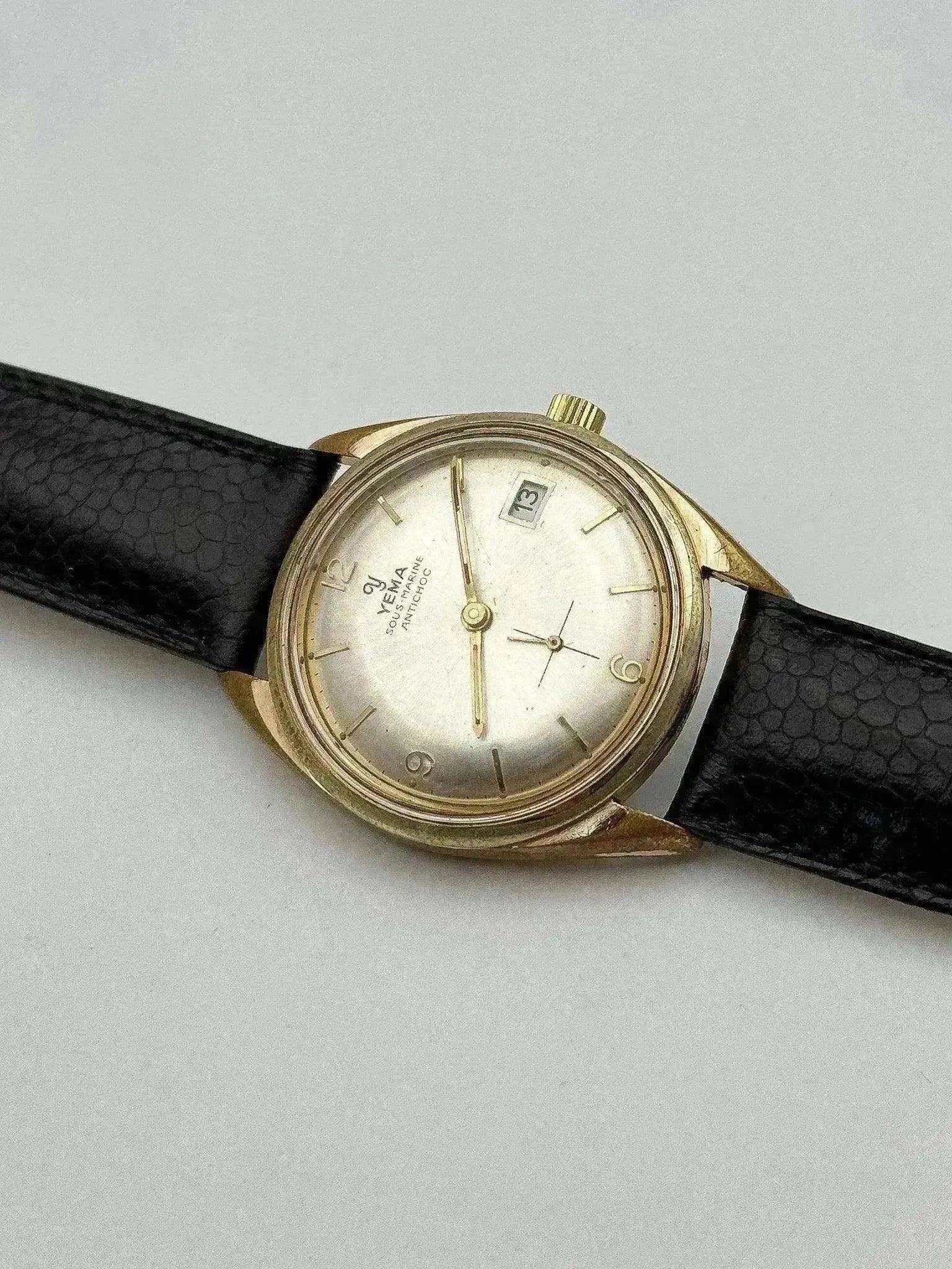 Montre Yema Sous-Marine Vintage (Années 1960) – Plaqué Or Rose & Petite Seconde - Atelier Victor