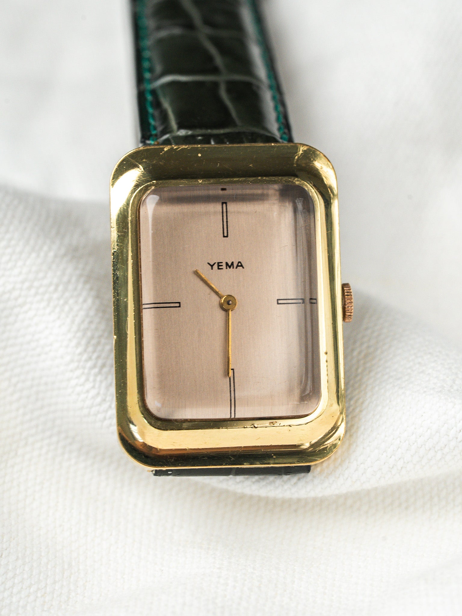 Vintage Yema Tank Gold-Plated — Salmon Dial (1970s)