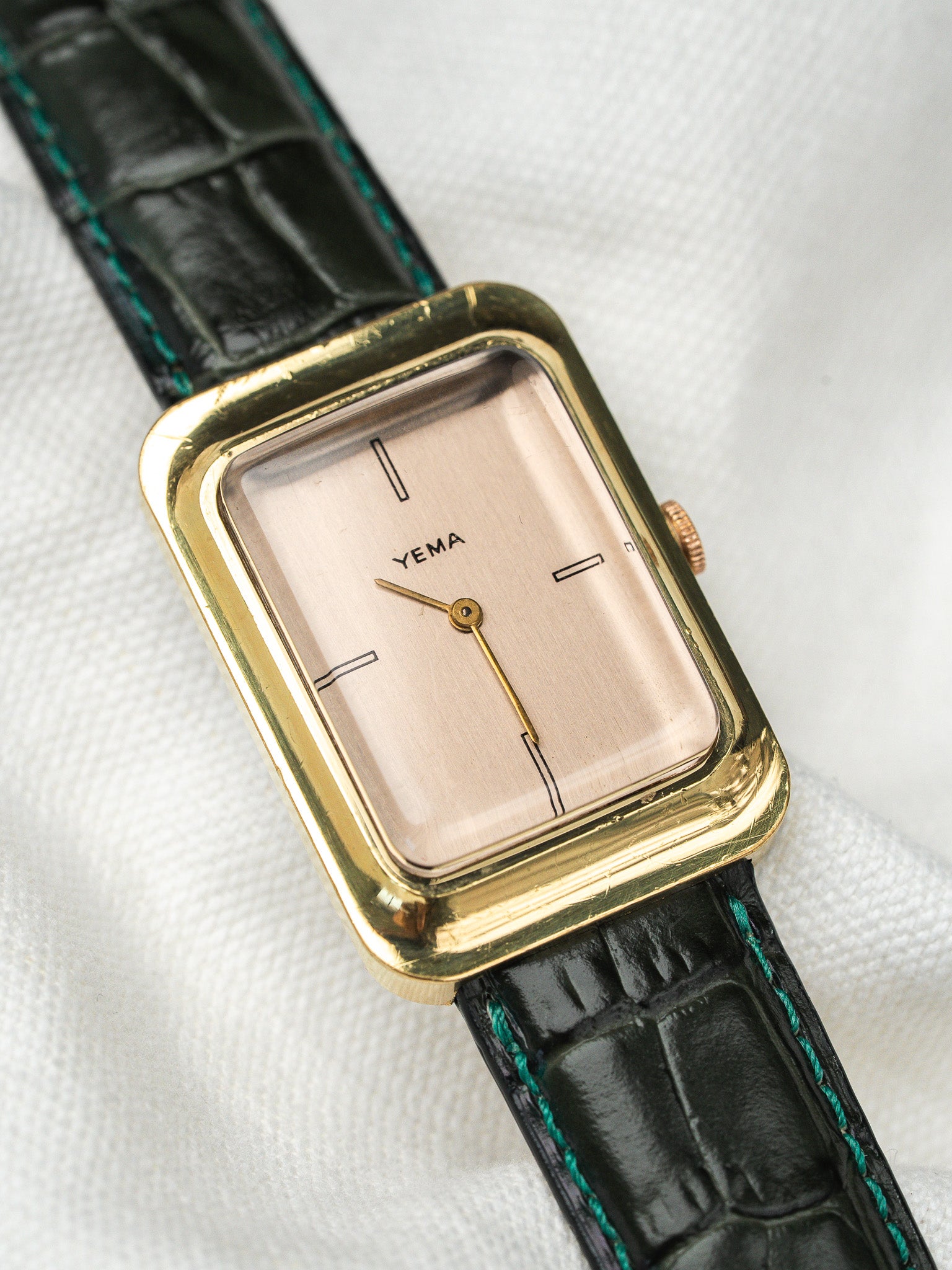 Vintage Yema Tank Gold-Plated — Salmon Dial (1970s)