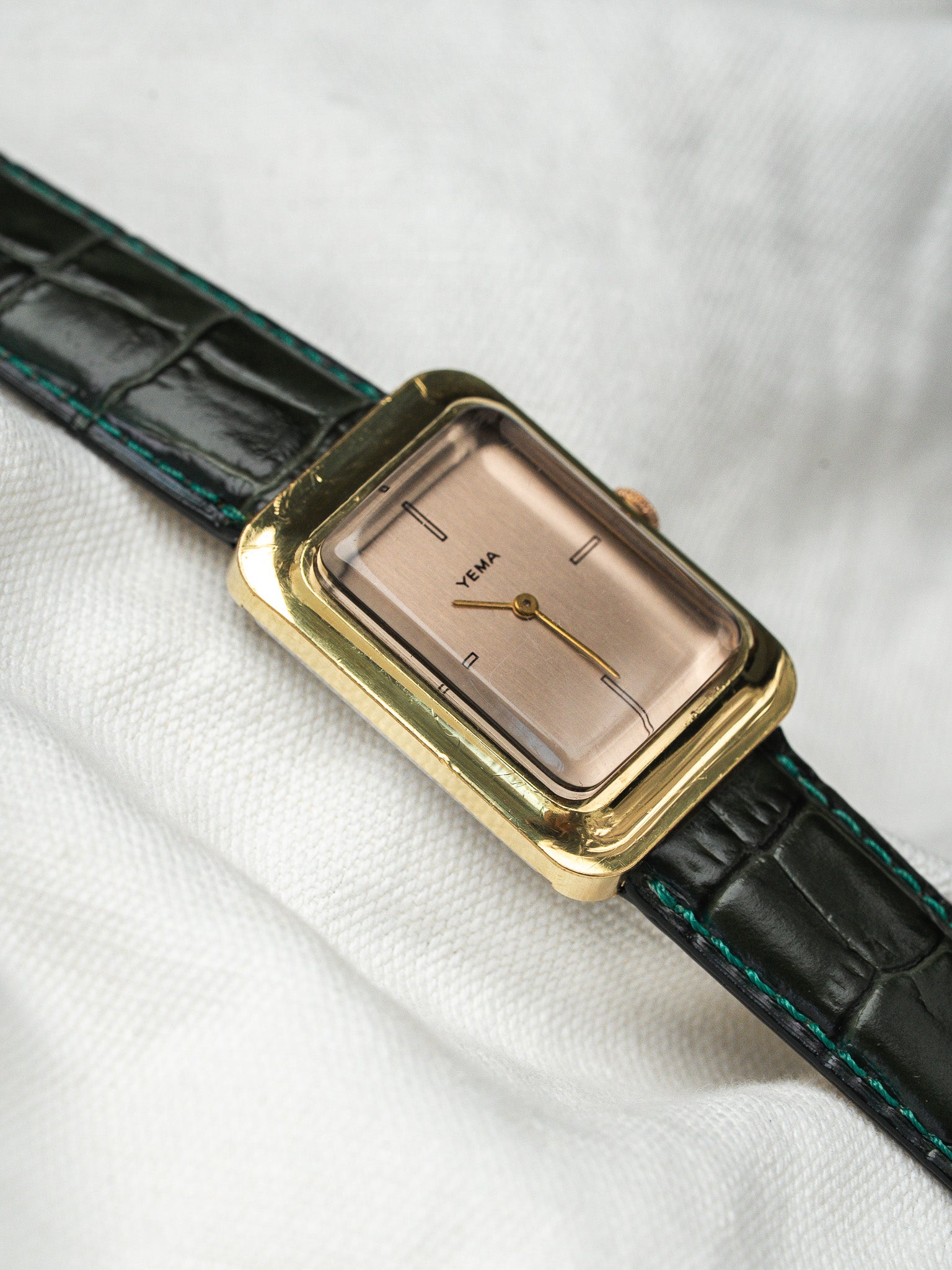 Vintage Yema Tank Gold-Plated — Salmon Dial (1970s)