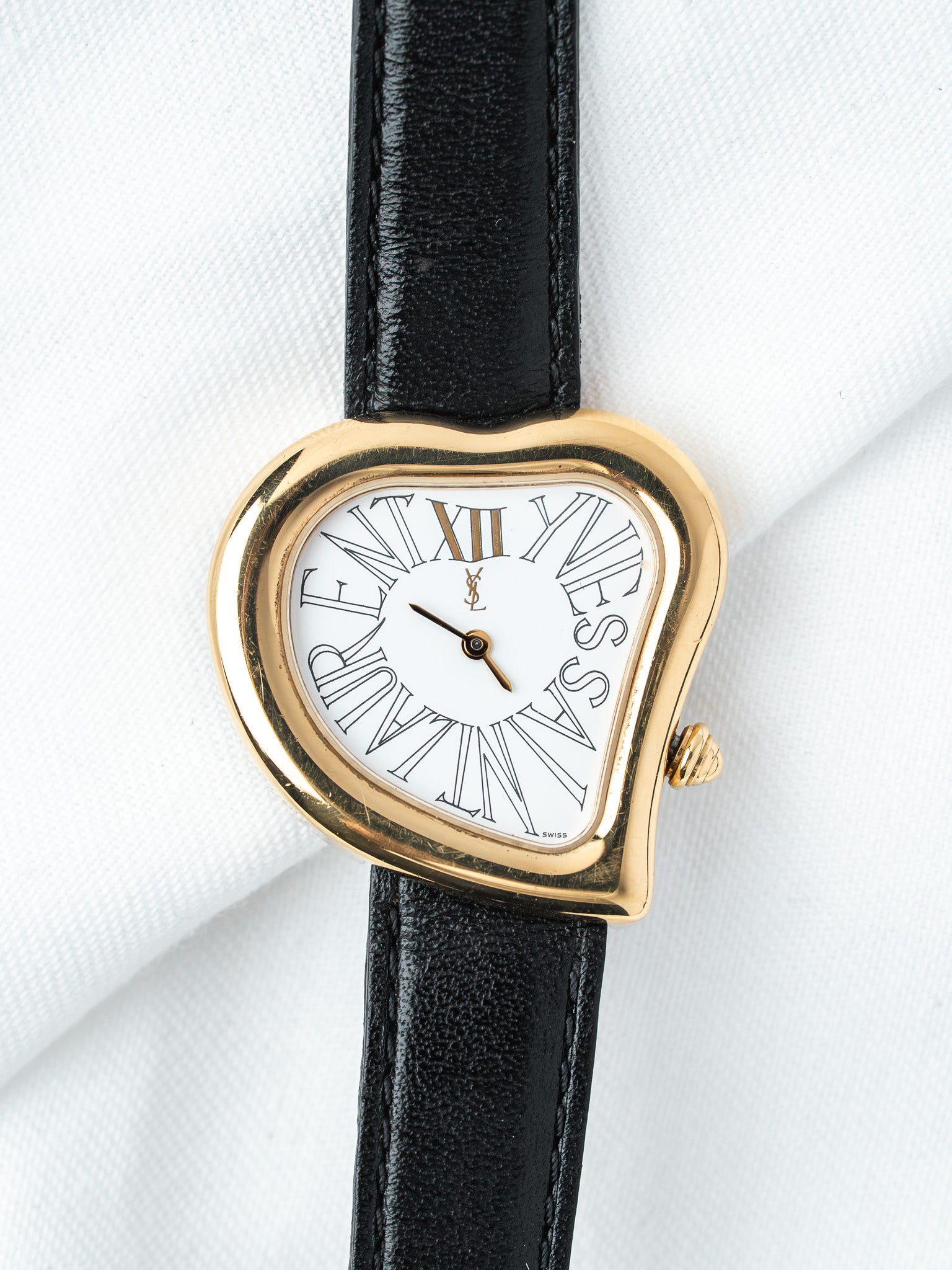 Часы Yves Saint Laurent Сердце gold-plated — Фирменный циферблат (1990s)