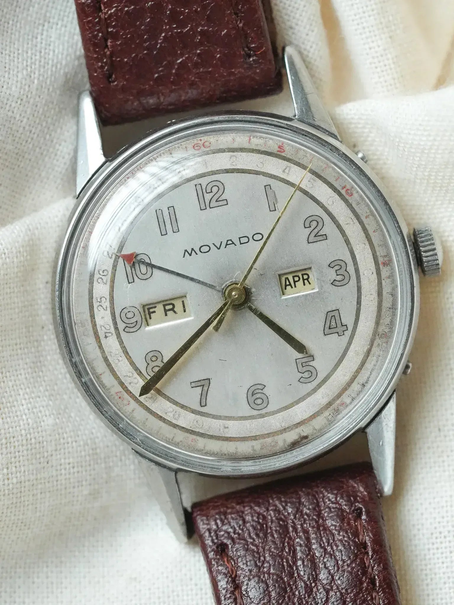Movado - Triple Calendar Anglais Acier - 1940s - Atelier Victor