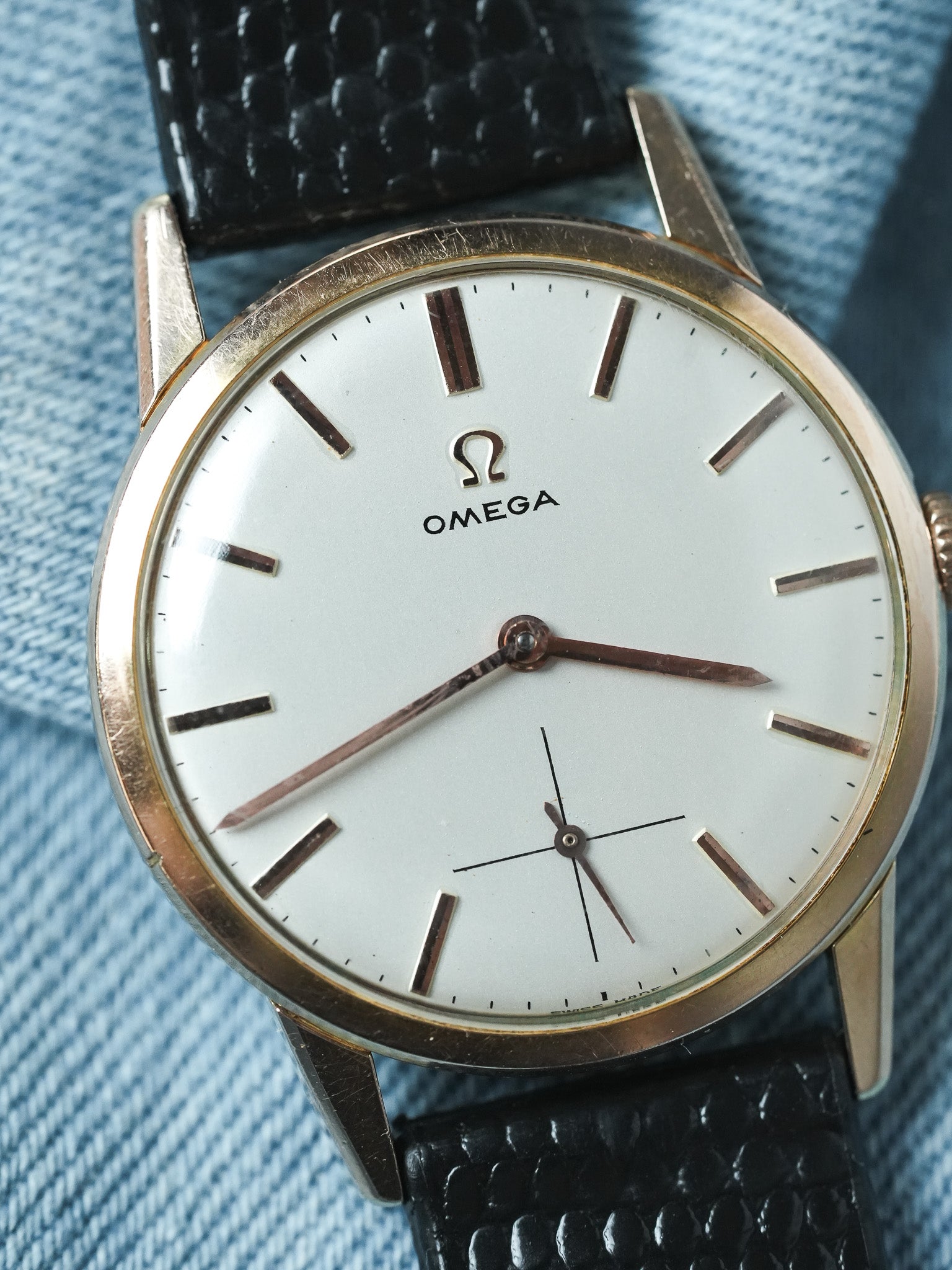 Omega - 14713-62 Montre habillée en plaqué or rose petite-seconde - 1961 - Atelier Victor - Vintage Shop