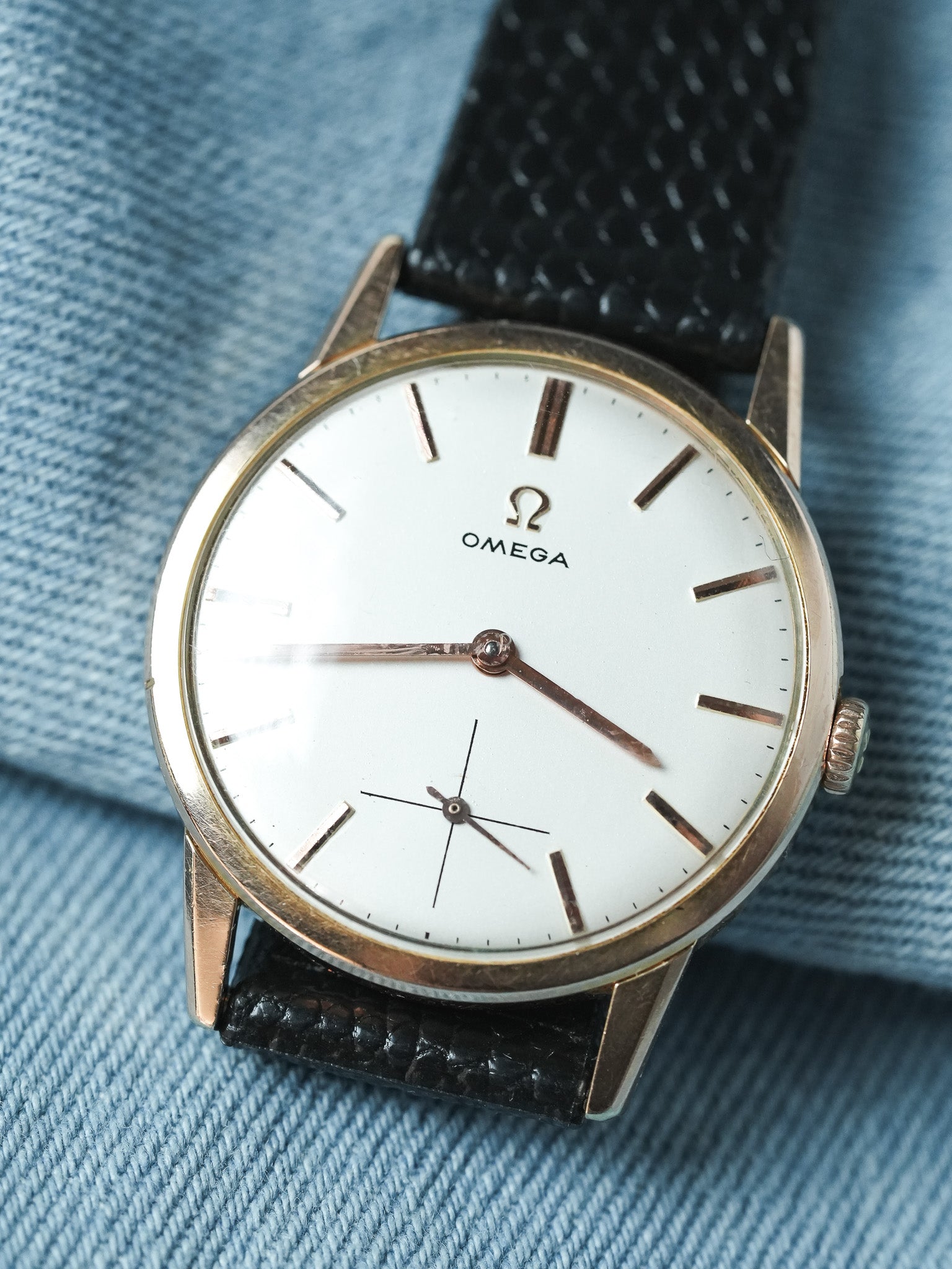 Omega - 14713-62 Montre habillée en plaqué or rose petite-seconde - 1961 - Atelier Victor - Vintage Shop