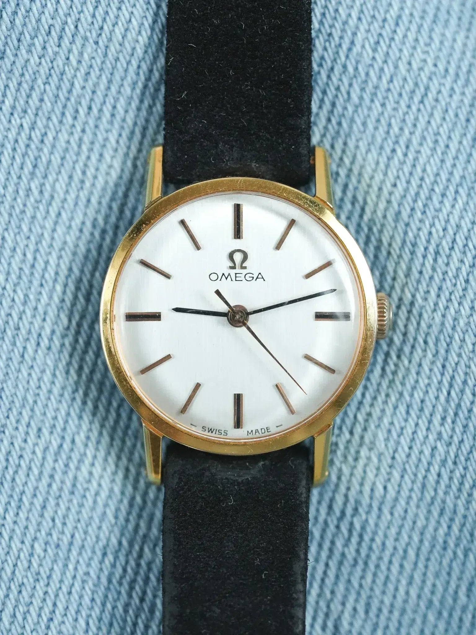 Omega - 541.003 Mini Montre habillée index Or rose Onyx - 1966 - Atelier Victor