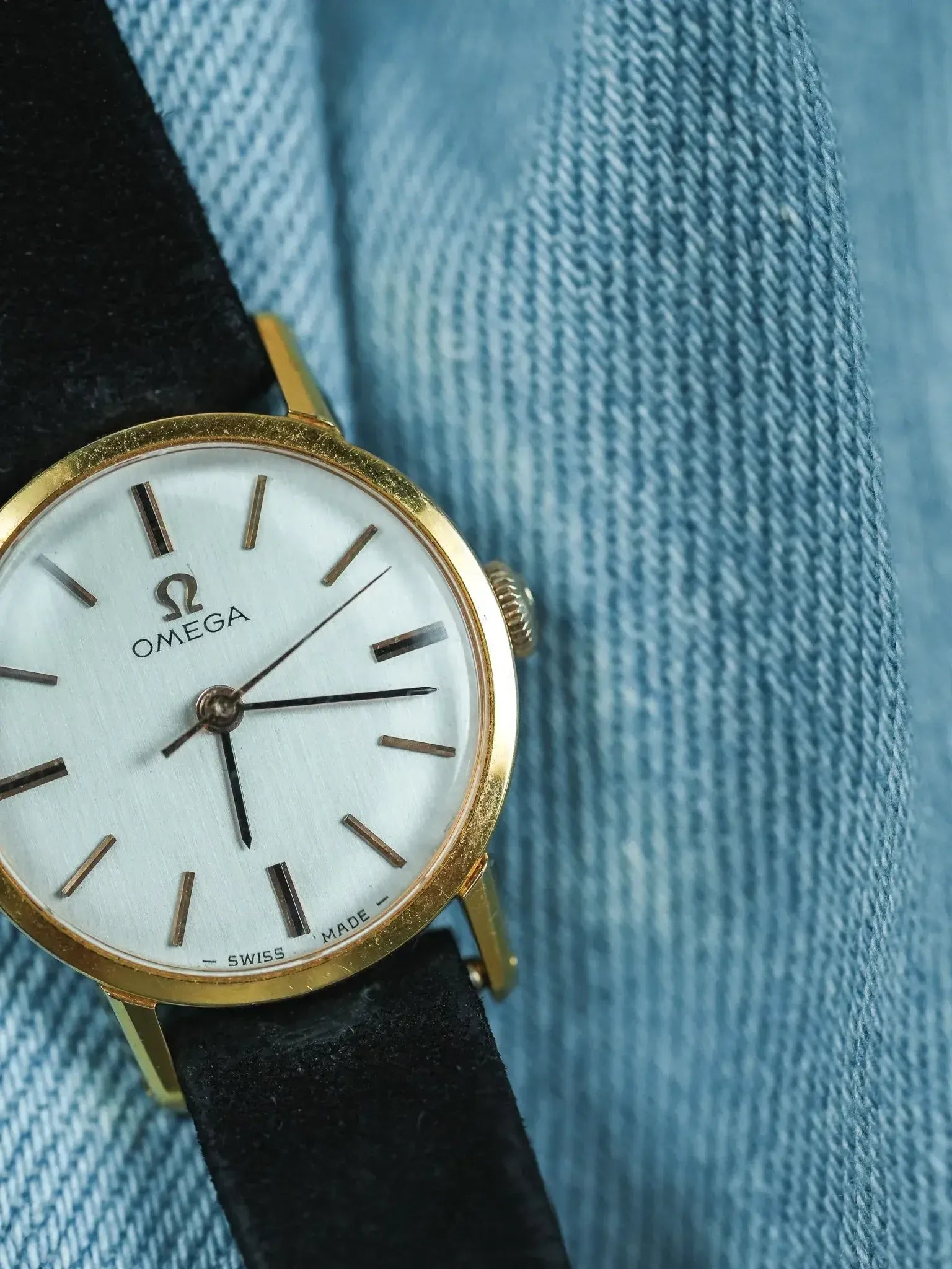 Omega - 541.003 Mini Montre habillée index Or rose Onyx - 1966 - Atelier Victor