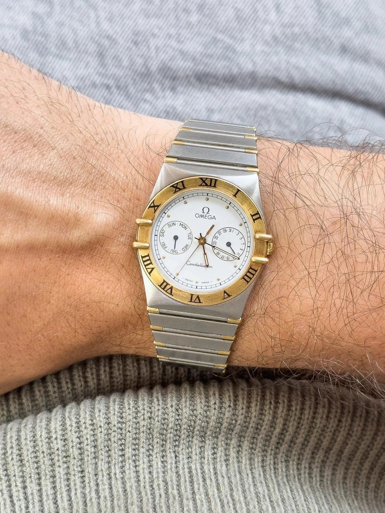 Omega - Constellation Day Date 18k Gold & Steel - 1991 - Atelier Victor Paris - Vintage Watch Shop Dubai